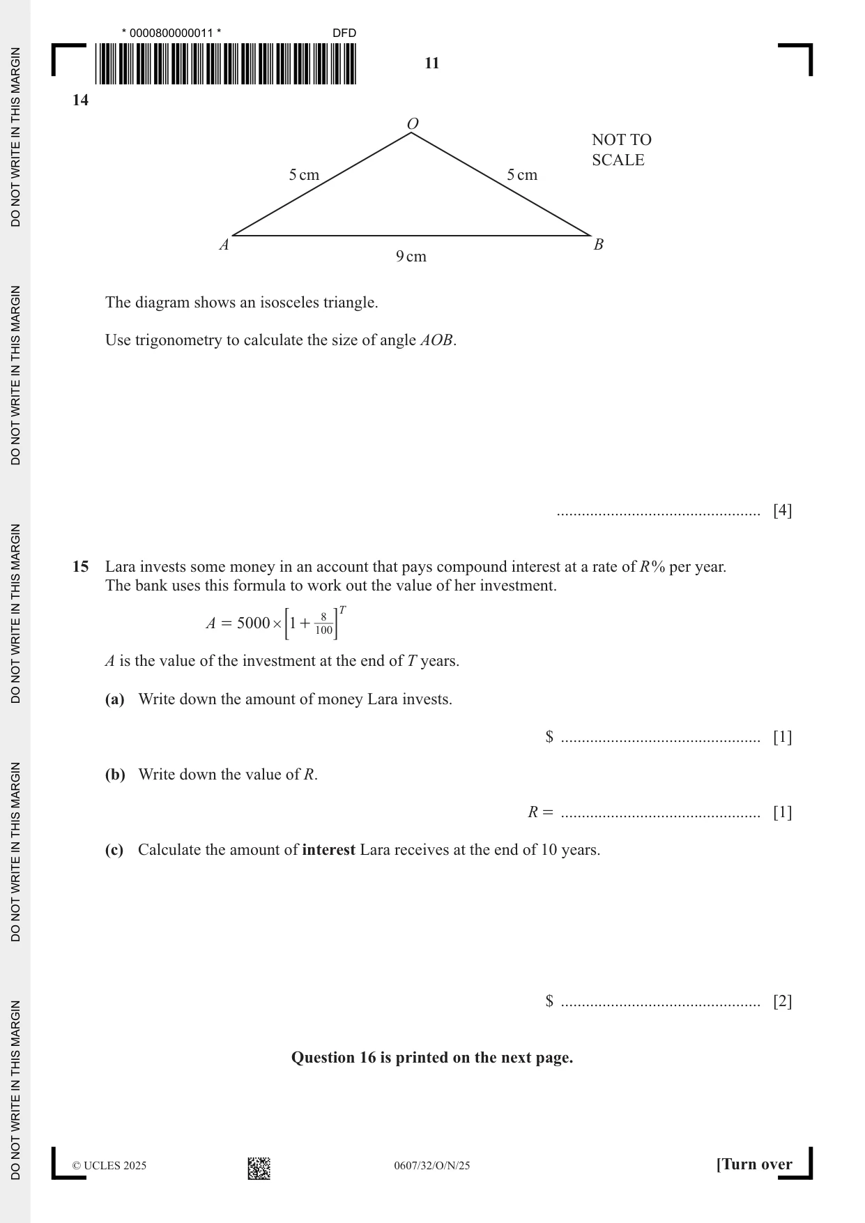 Cambridge IGCSE Mathematics - International 0607 2025 Oct/Nov Paper 3 · Variant 2 question paper, page 11 of 12