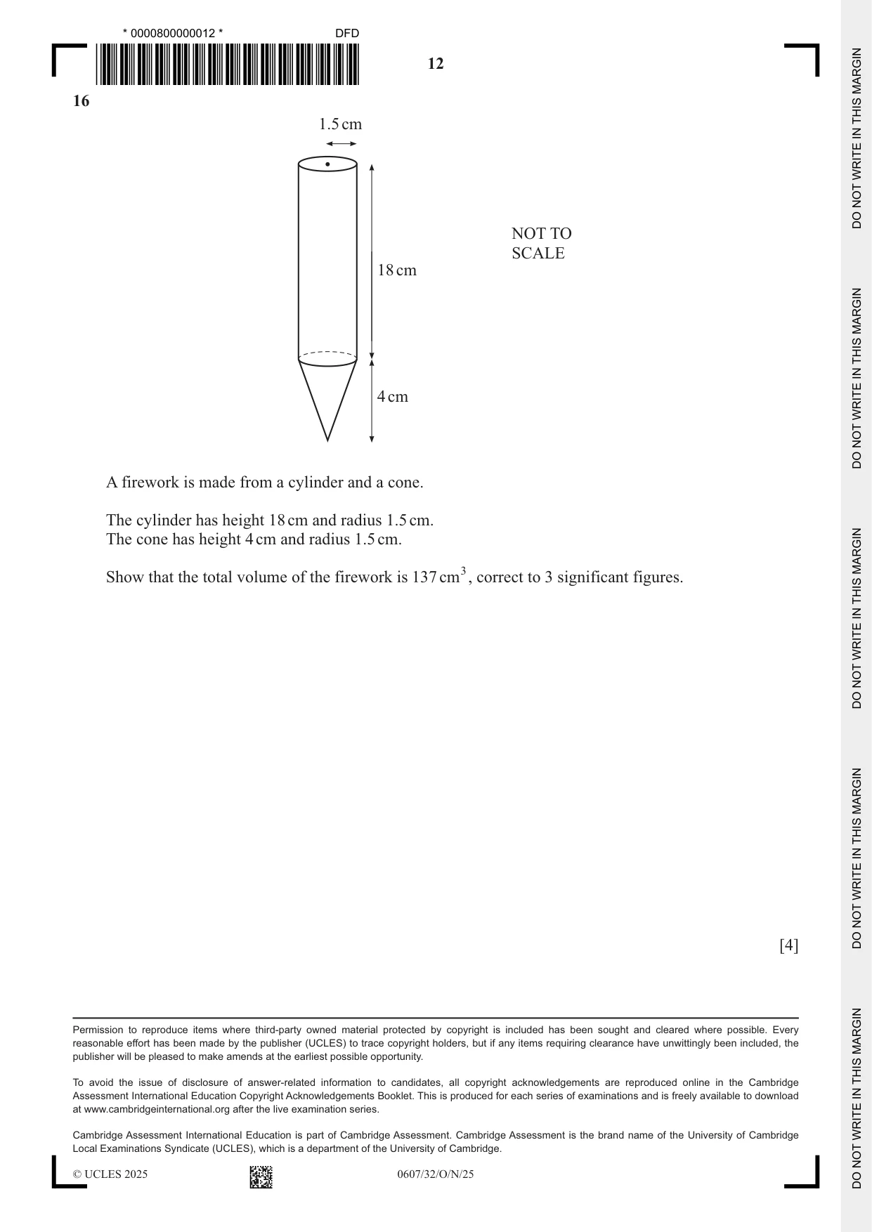 Cambridge IGCSE Mathematics - International 0607 2025 Oct/Nov Paper 3 · Variant 2 question paper, page 12 of 12