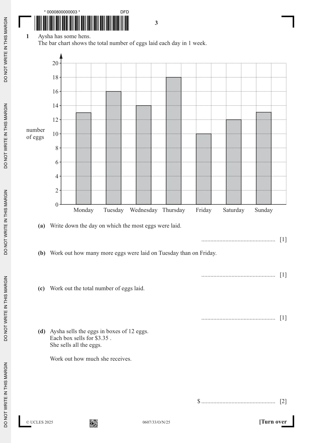 Cambridge IGCSE Mathematics - International 0607 2025 Oct/Nov Paper 3 · Variant 3 question paper, page 3 of 12