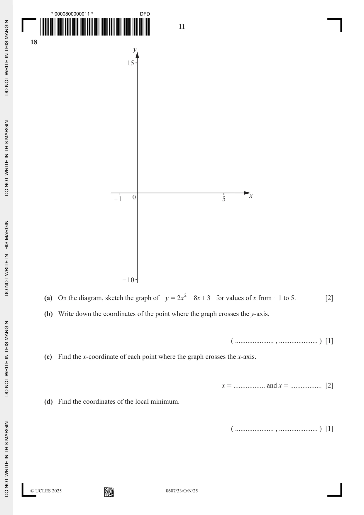Cambridge IGCSE Mathematics - International 0607 2025 Oct/Nov Paper 3 · Variant 3 question paper, page 11 of 12