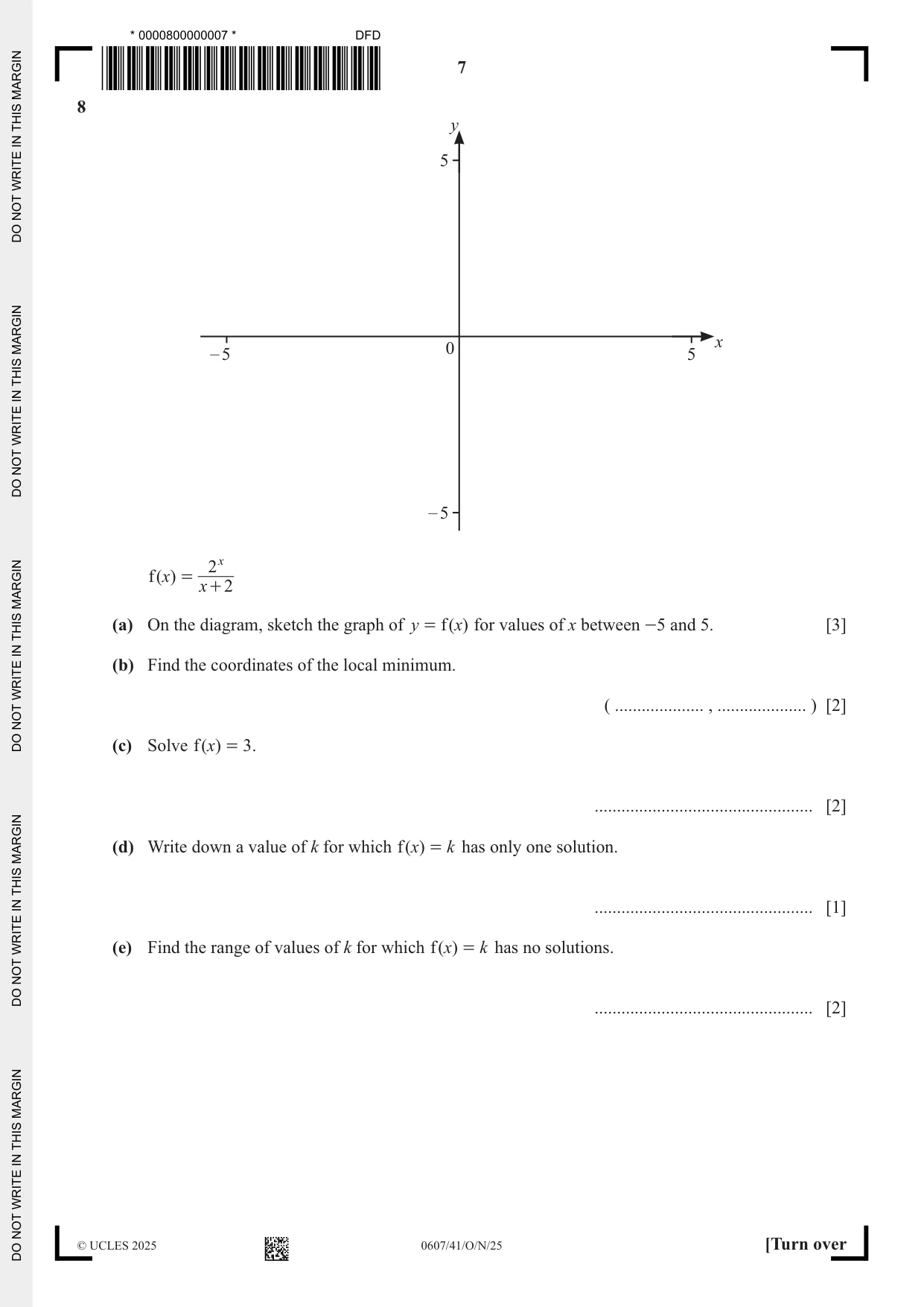 Cambridge IGCSE Mathematics - International 0607 2025 Oct/Nov Paper 4 · Variant 1 question paper, page 7 of 16