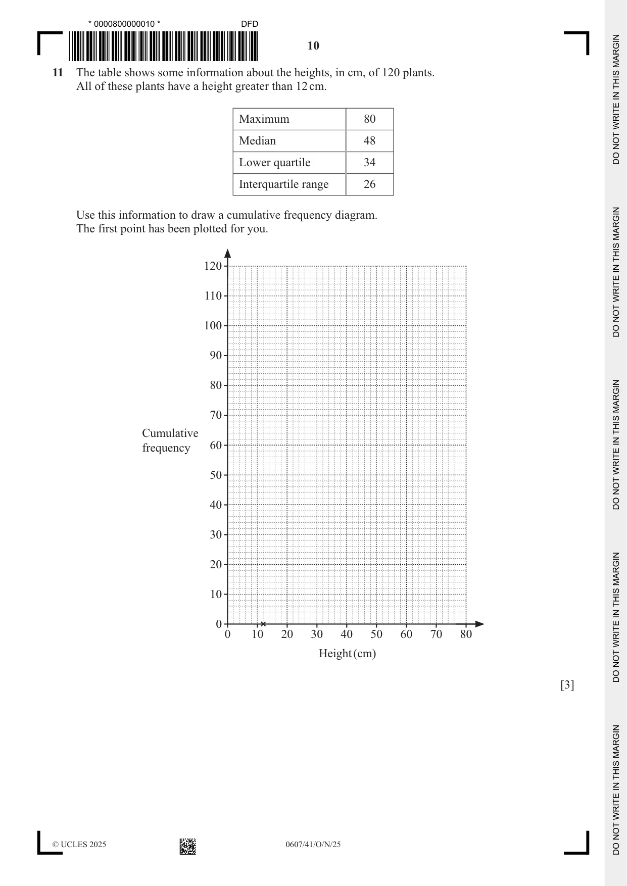 Cambridge IGCSE Mathematics - International 0607 2025 Oct/Nov Paper 4 · Variant 1 question paper, page 10 of 16