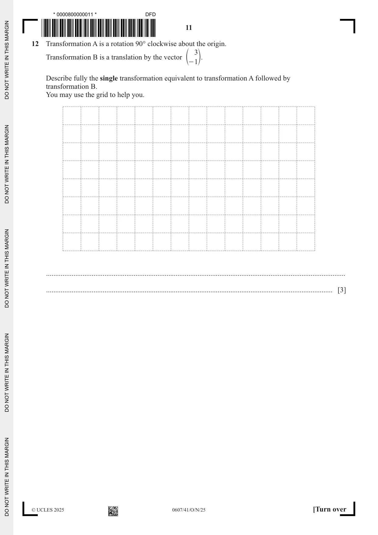 Cambridge IGCSE Mathematics - International 0607 2025 Oct/Nov Paper 4 · Variant 1 question paper, page 11 of 16