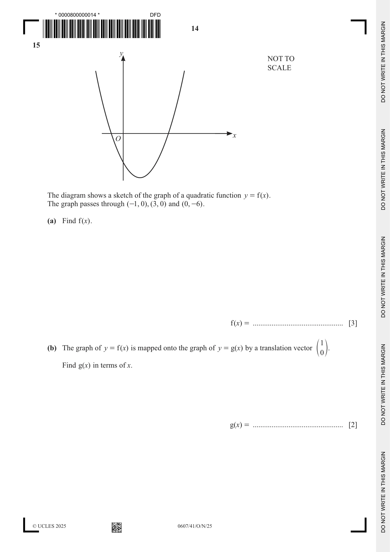 Cambridge IGCSE Mathematics - International 0607 2025 Oct/Nov Paper 4 · Variant 1 question paper, page 14 of 16
