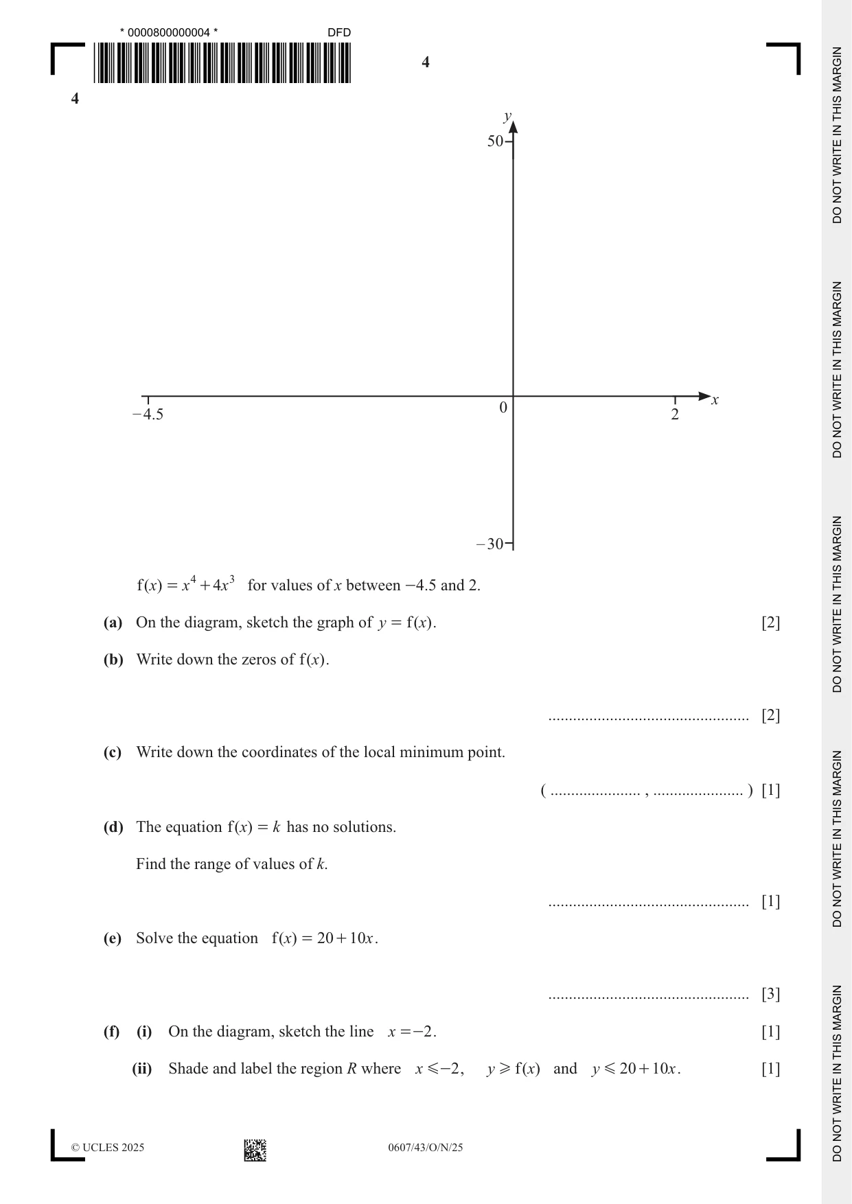 Cambridge IGCSE Mathematics - International 0607 2025 Oct/Nov Paper 4 · Variant 3 question paper, page 4 of 16