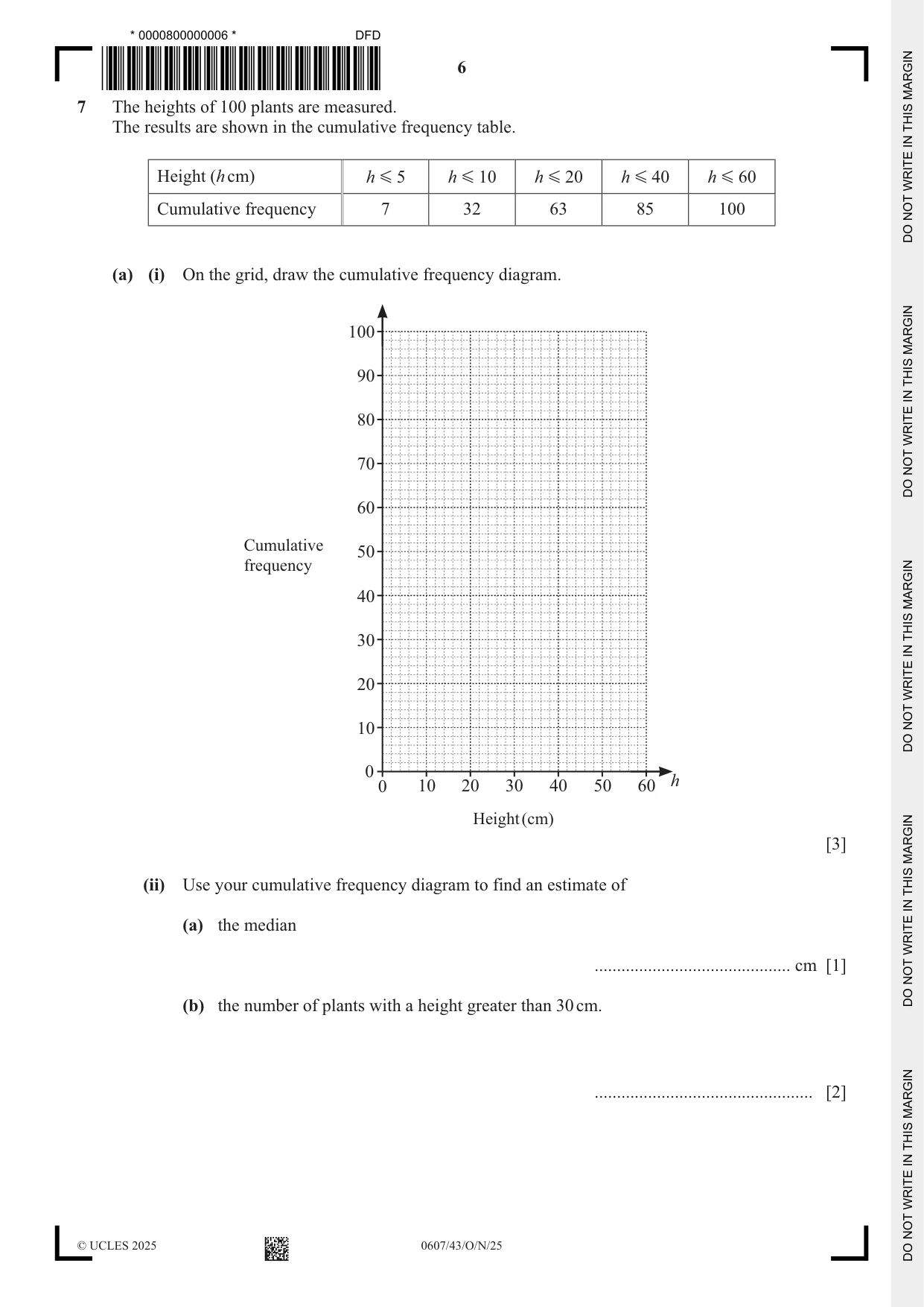 Cambridge IGCSE Mathematics - International 0607 2025 Oct/Nov Paper 4 · Variant 3 question paper, page 6 of 16