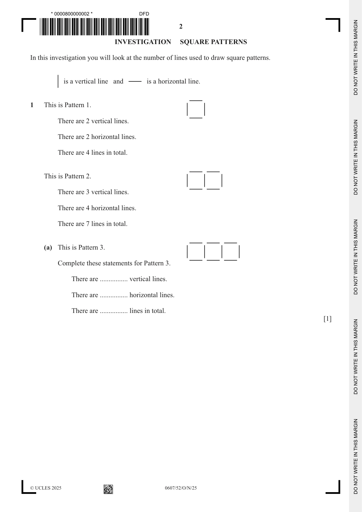 Cambridge IGCSE Mathematics - International 0607 2025 Oct/Nov Paper 5 · Variant 2 question paper, page 2 of 8