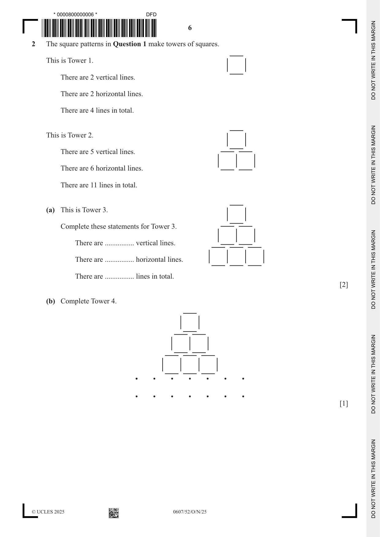 Cambridge IGCSE Mathematics - International 0607 2025 Oct/Nov Paper 5 · Variant 2 question paper, page 6 of 8