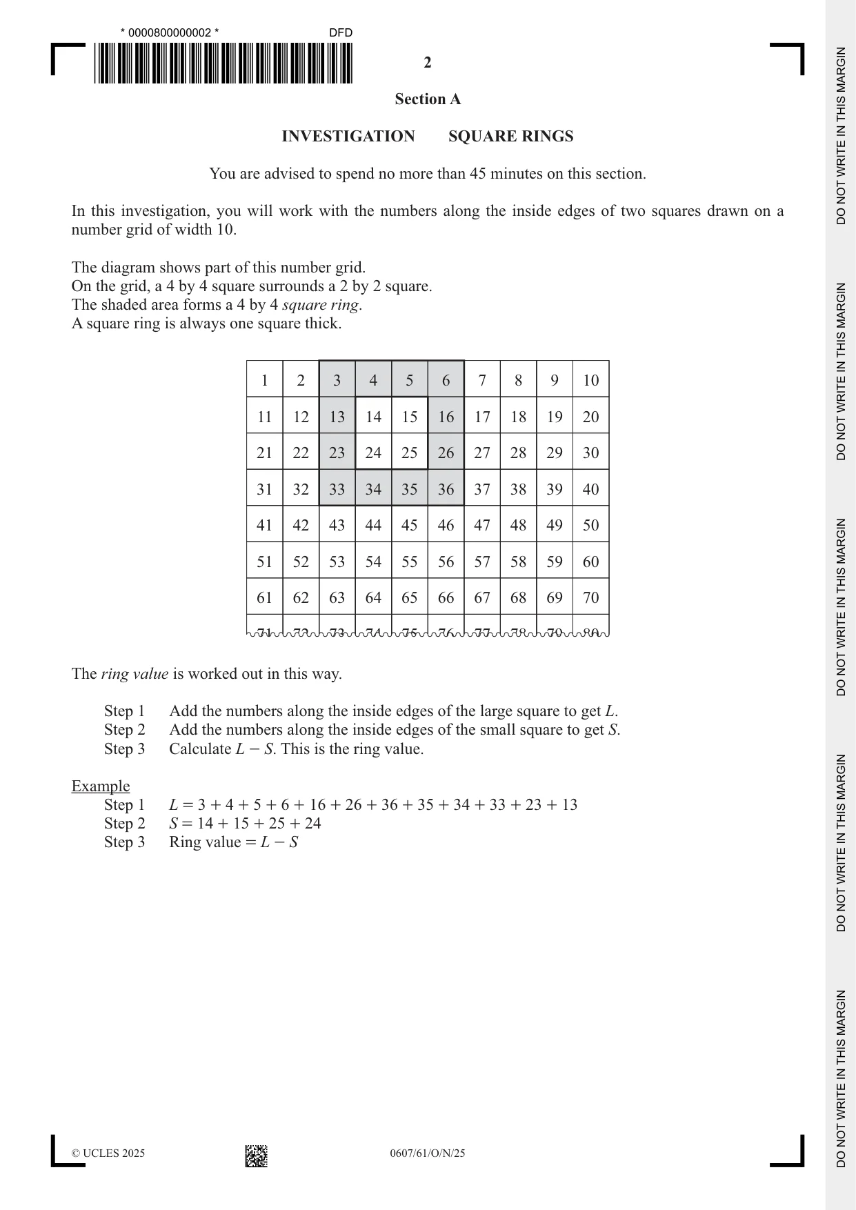 Cambridge IGCSE Mathematics - International 0607 2025 Oct/Nov Paper 6 · Variant 1 question paper, page 2 of 12