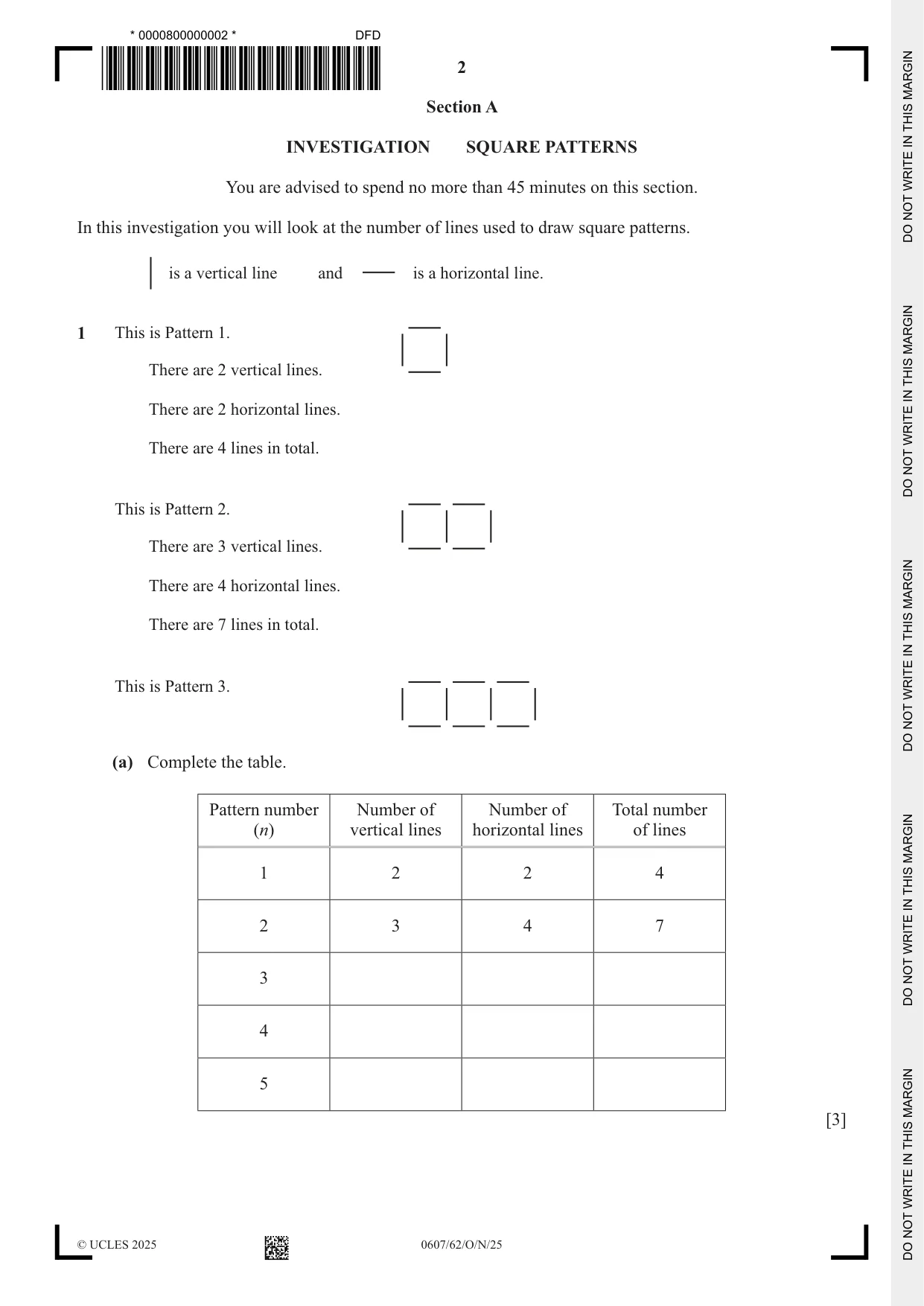 Cambridge IGCSE Mathematics - International 0607 2025 Oct/Nov Paper 6 · Variant 2 question paper, page 2 of 12