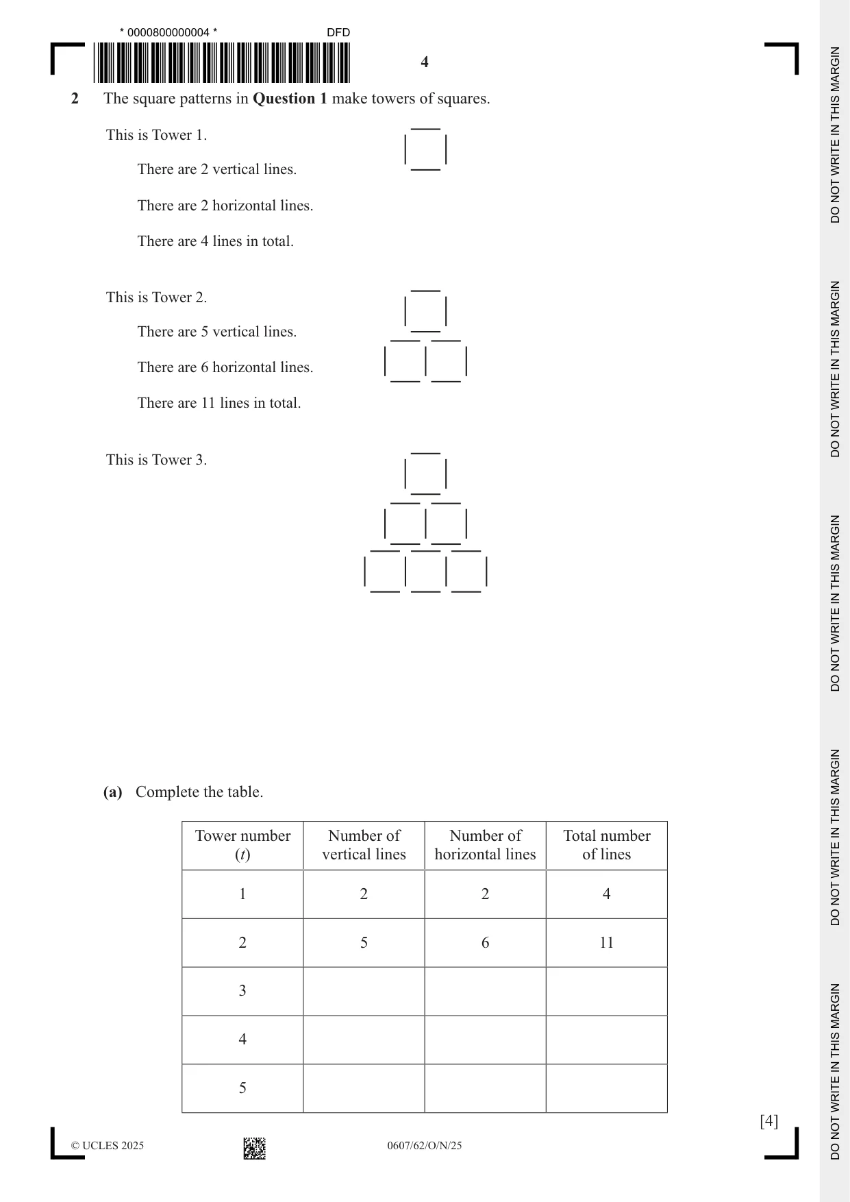 Cambridge IGCSE Mathematics - International 0607 2025 Oct/Nov Paper 6 · Variant 2 question paper, page 4 of 12
