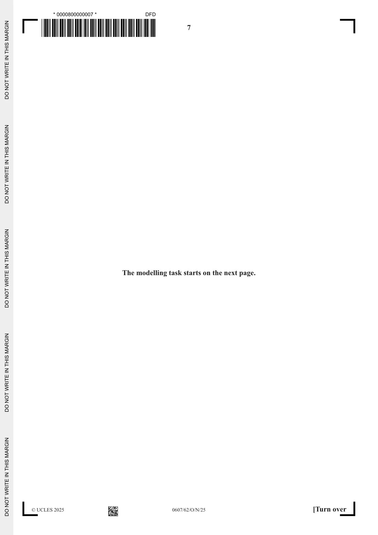 Cambridge IGCSE Mathematics - International 0607 2025 Oct/Nov Paper 6 · Variant 2 question paper, page 7 of 12