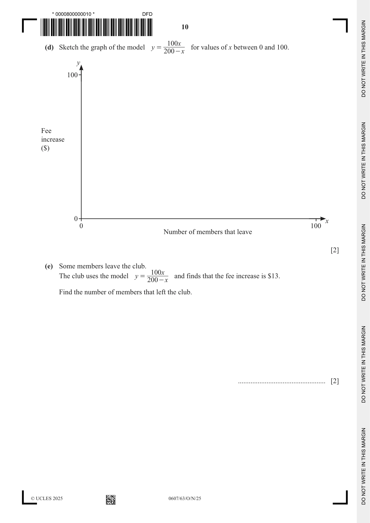 Cambridge IGCSE Mathematics - International 0607 2025 Oct/Nov Paper 6 · Variant 3 question paper, page 10 of 12
