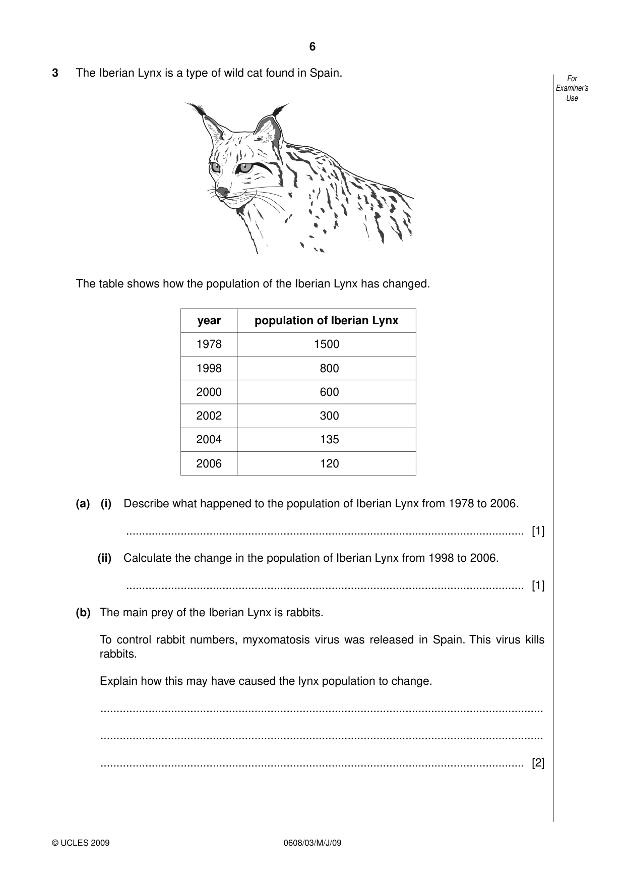 Cambridge IGCSE Twenty-First Century Science 0608 2009 May/June Paper 3 · Variant 1 question paper, page 6 of 20