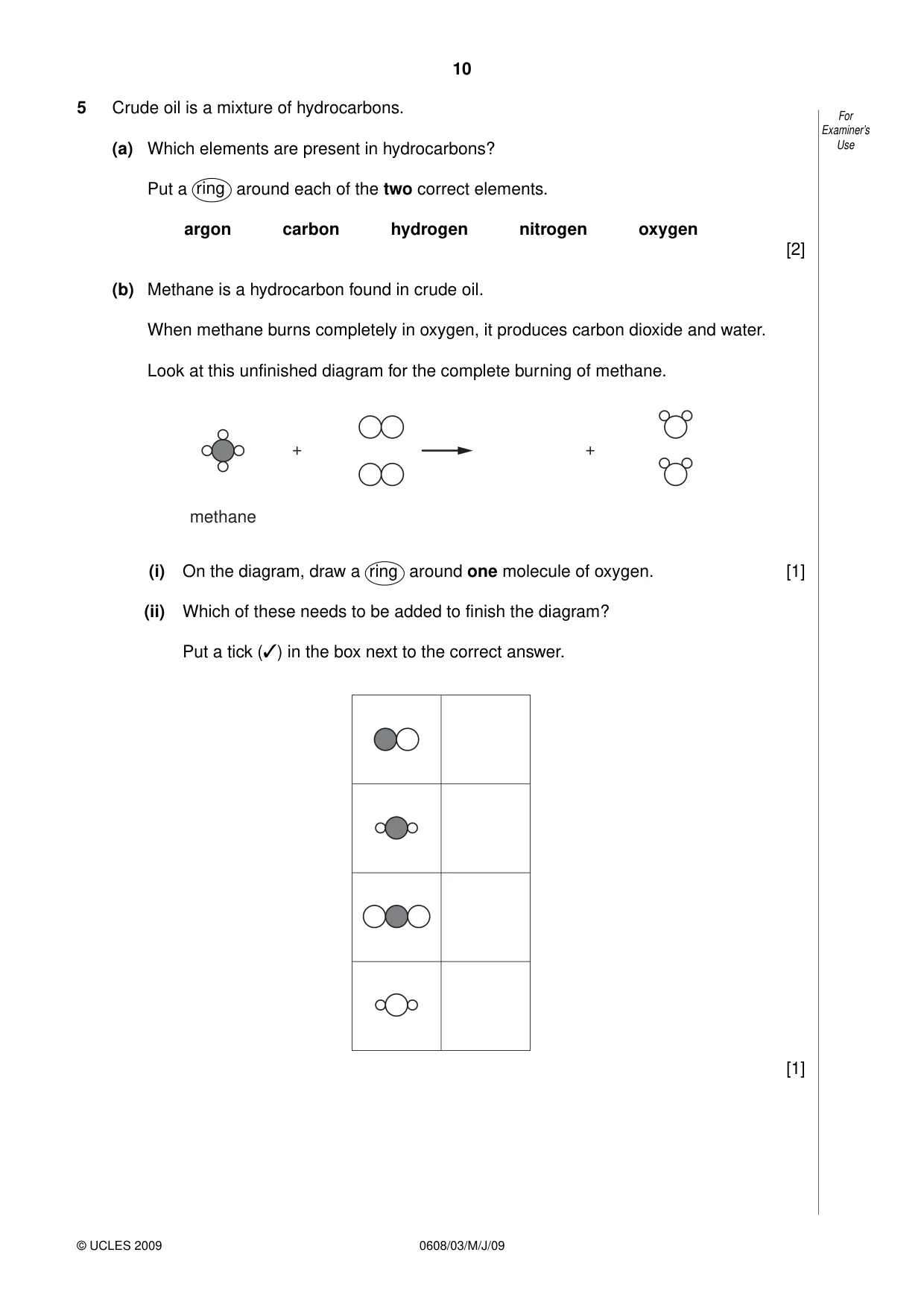 Cambridge IGCSE Twenty-First Century Science 0608 2009 May/June Paper 3 · Variant 1 question paper, page 10 of 20