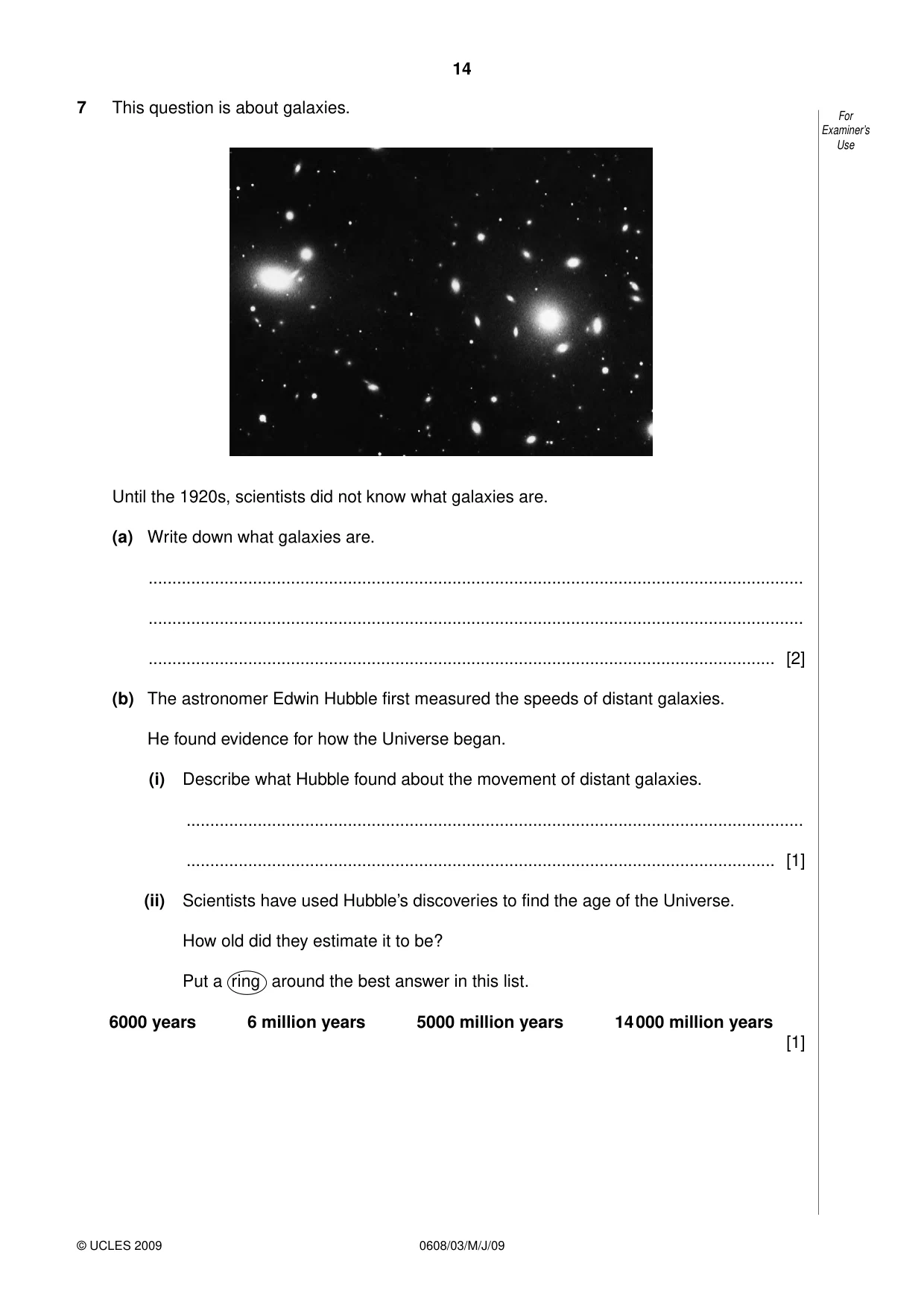 Cambridge IGCSE Twenty-First Century Science 0608 2009 May/June Paper 3 · Variant 1 question paper, page 14 of 20