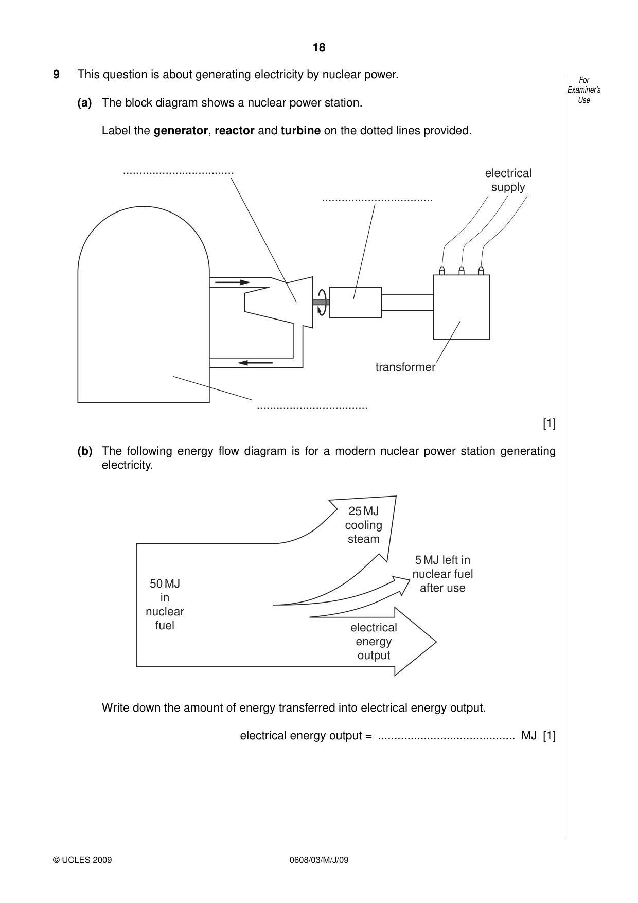 Cambridge IGCSE Twenty-First Century Science 0608 2009 May/June Paper 3 · Variant 1 question paper, page 18 of 20
