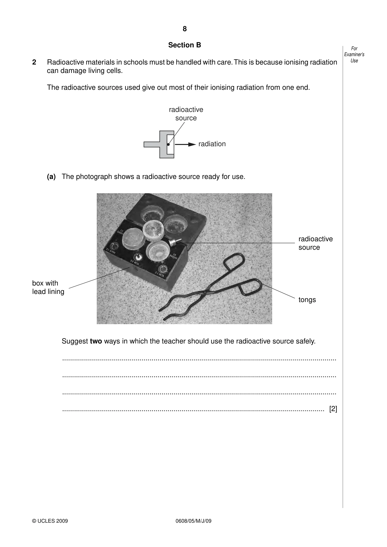 Cambridge IGCSE Twenty-First Century Science 0608 2009 May/June Paper 5 · Variant 1 question paper, page 8 of 16