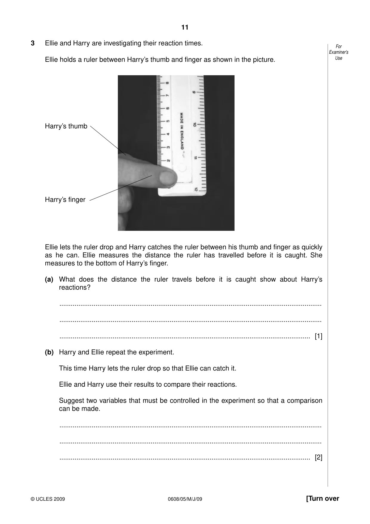 Cambridge IGCSE Twenty-First Century Science 0608 2009 May/June Paper 5 · Variant 1 question paper, page 11 of 16