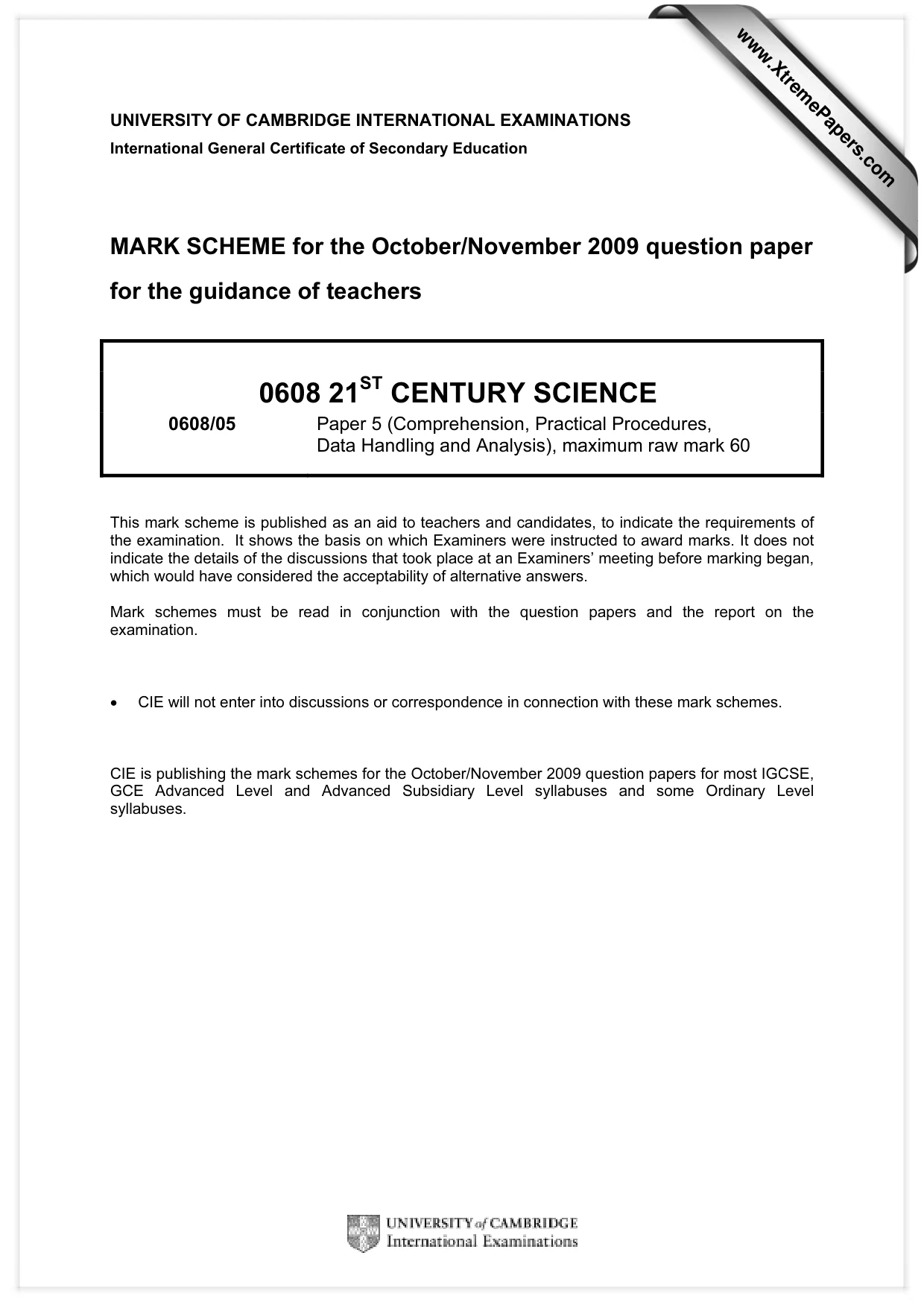 Mark scheme, page 1 of 5