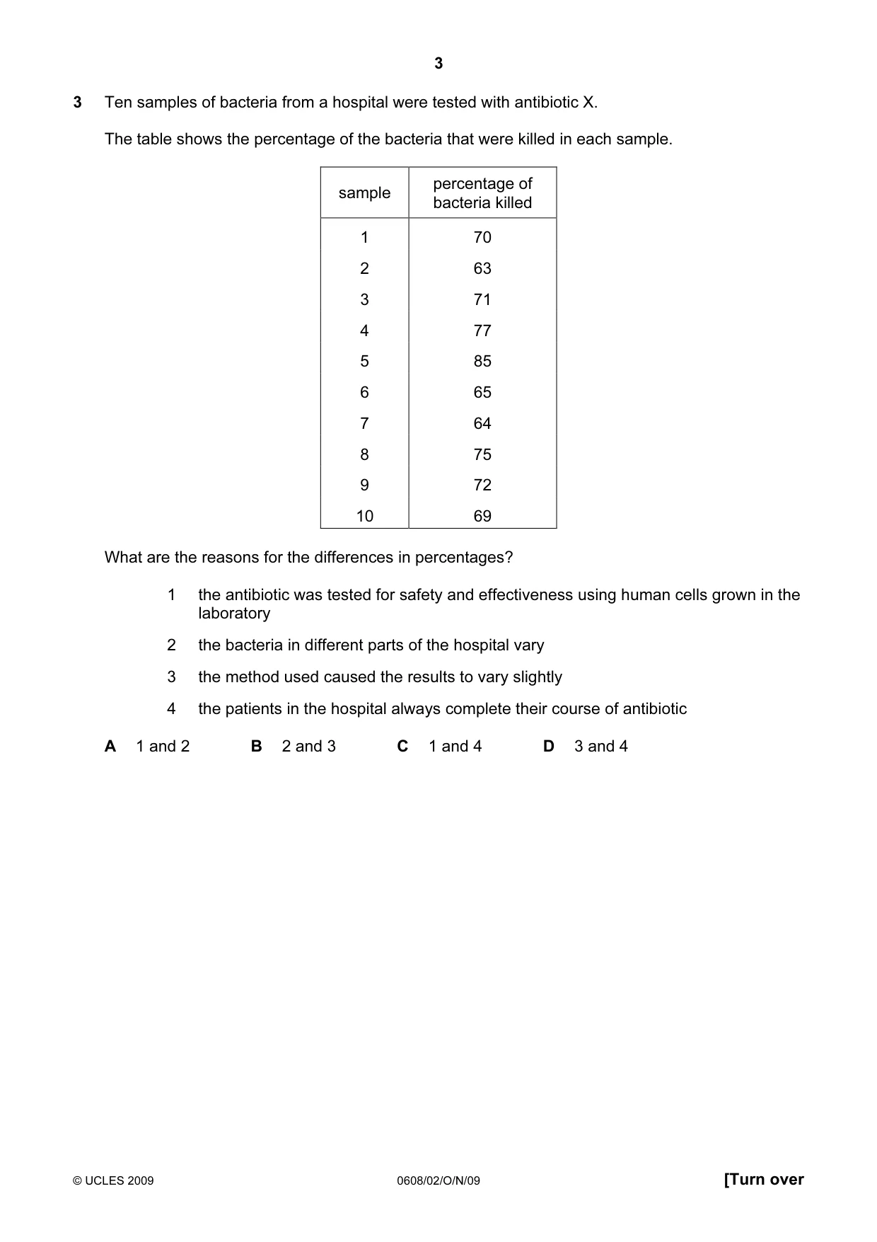 Cambridge IGCSE Twenty-First Century Science 0608 2009 Oct/Nov Paper 2 · Variant 1 question paper, page 3 of 20