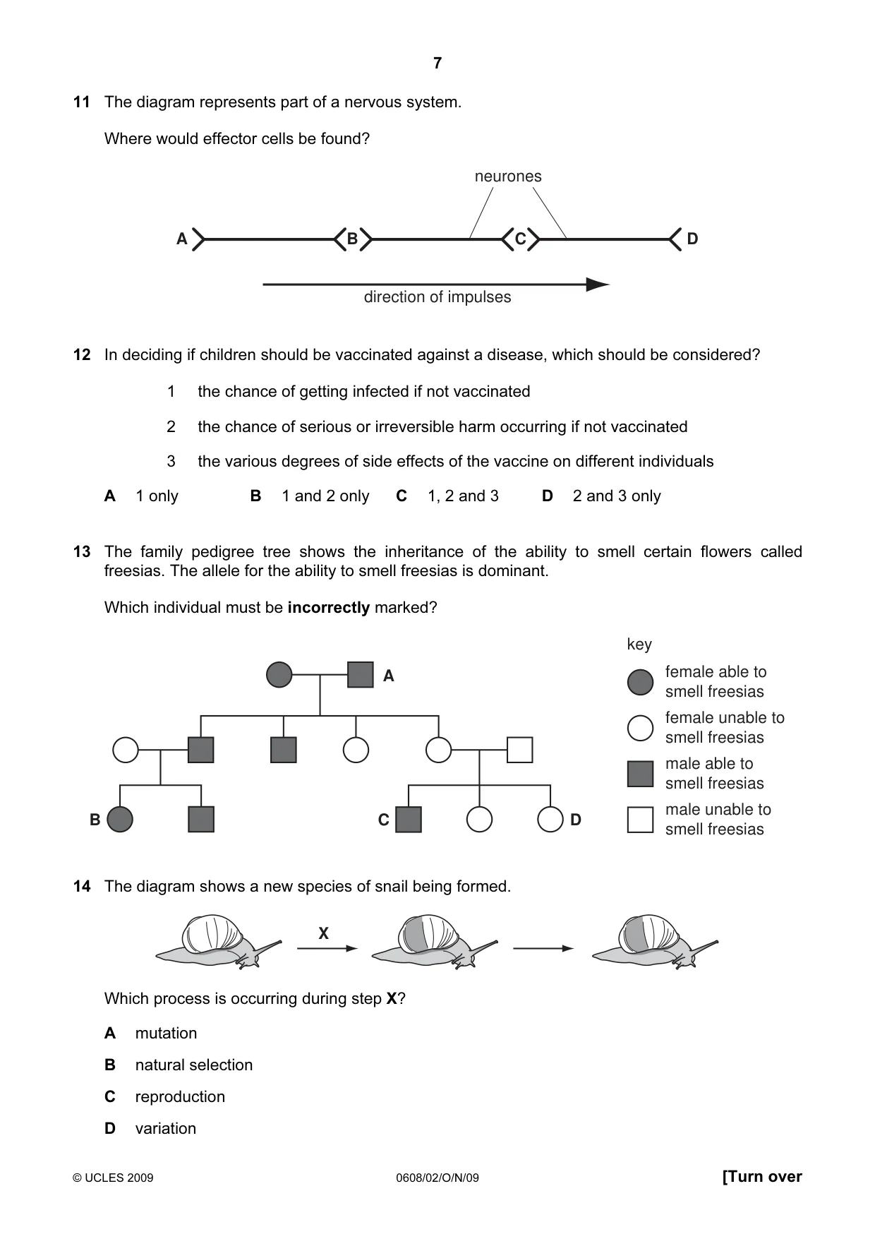 Cambridge IGCSE Twenty-First Century Science 0608 2009 Oct/Nov Paper 2 · Variant 1 question paper, page 7 of 20