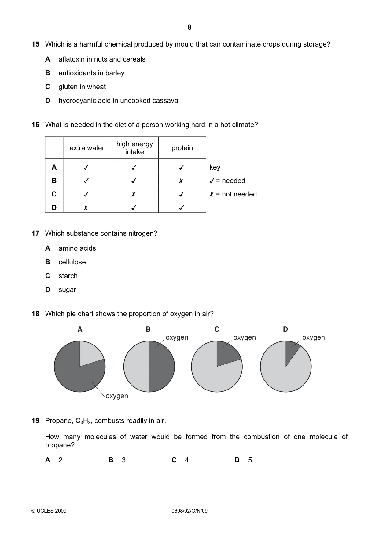 Cambridge IGCSE Twenty-First Century Science 0608 2009 Oct/Nov Paper 2 · Variant 1 question paper, page 8 of 20