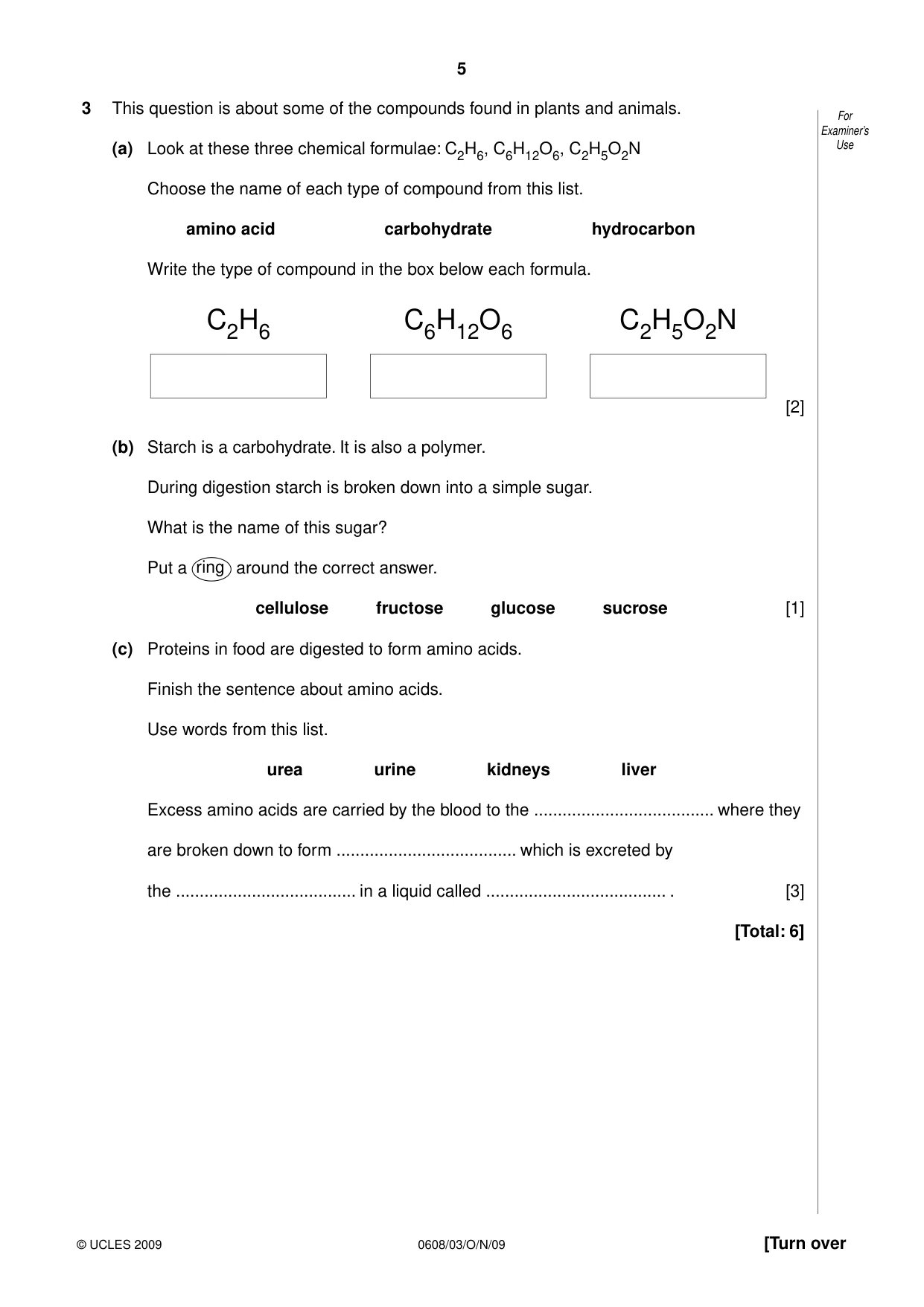Cambridge IGCSE Twenty-First Century Science 0608 2009 Oct/Nov Paper 3 · Variant 1 question paper, page 5 of 16