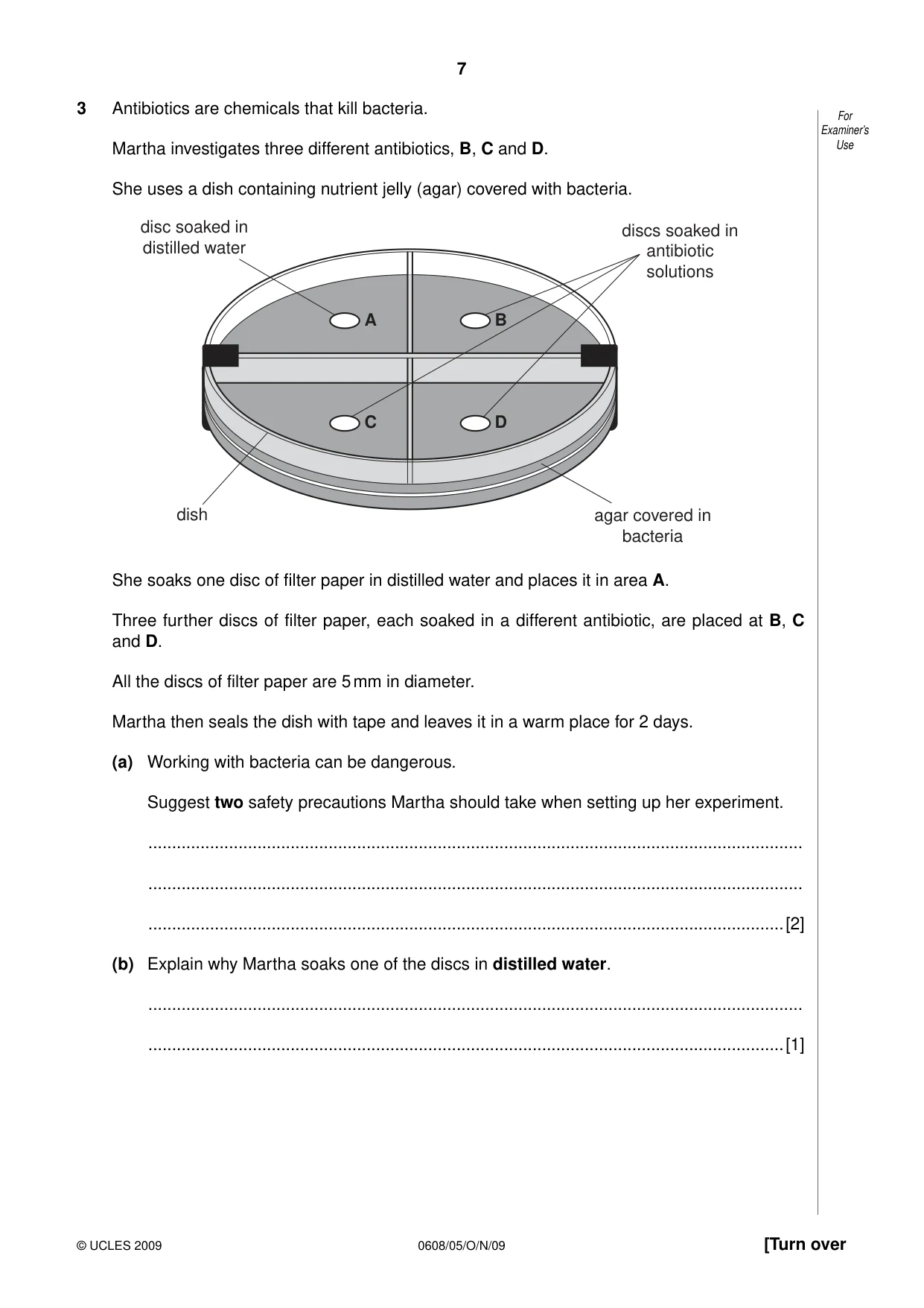 Cambridge IGCSE Twenty-First Century Science 0608 2009 Oct/Nov Paper 5 · Variant 1 question paper, page 7 of 16