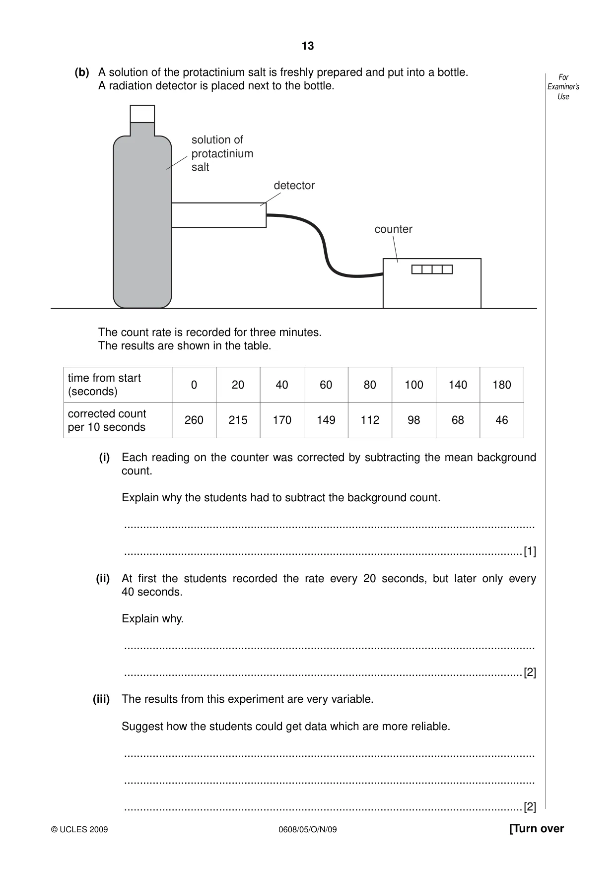 Cambridge IGCSE Twenty-First Century Science 0608 2009 Oct/Nov Paper 5 · Variant 1 question paper, page 13 of 16