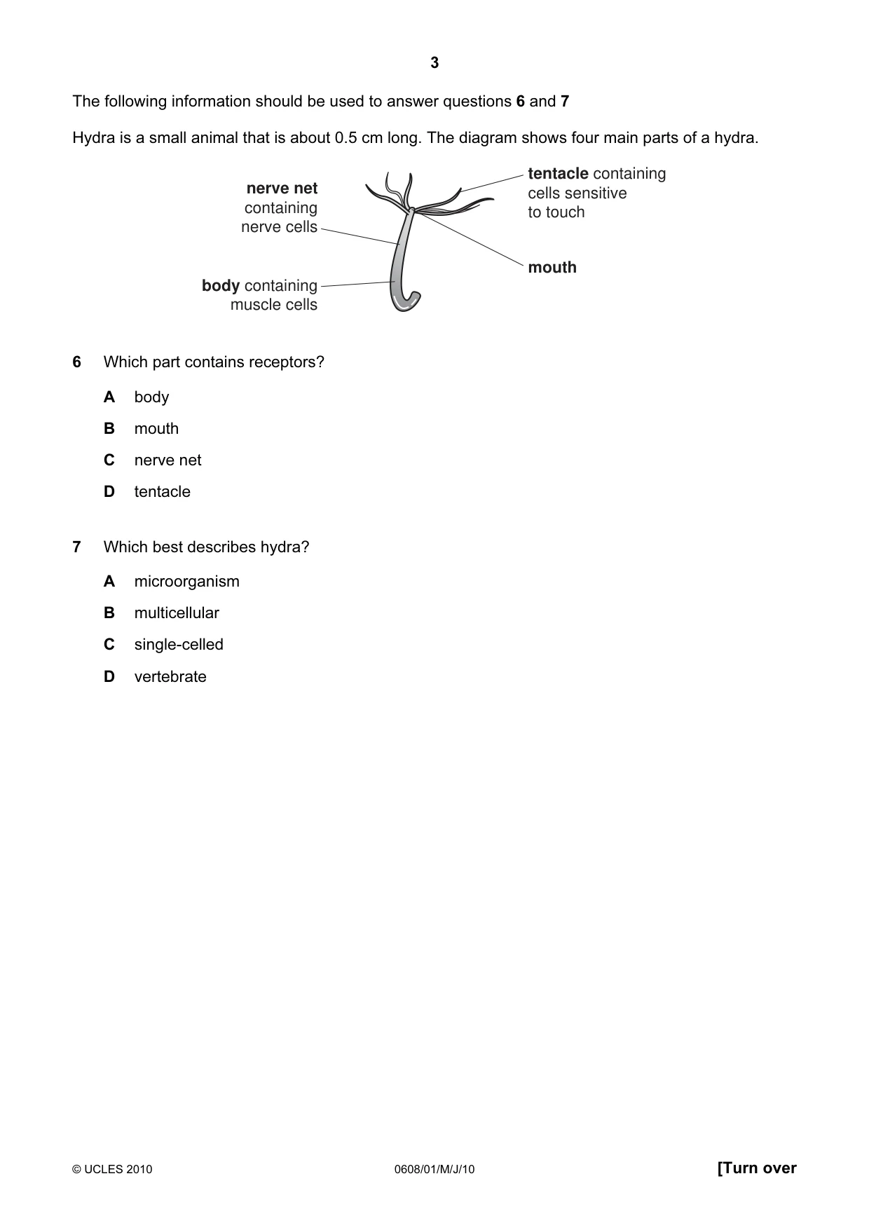 Cambridge IGCSE Twenty-First Century Science 0608 2010 May/June Paper 1 · Variant 1 question paper, page 3 of 16