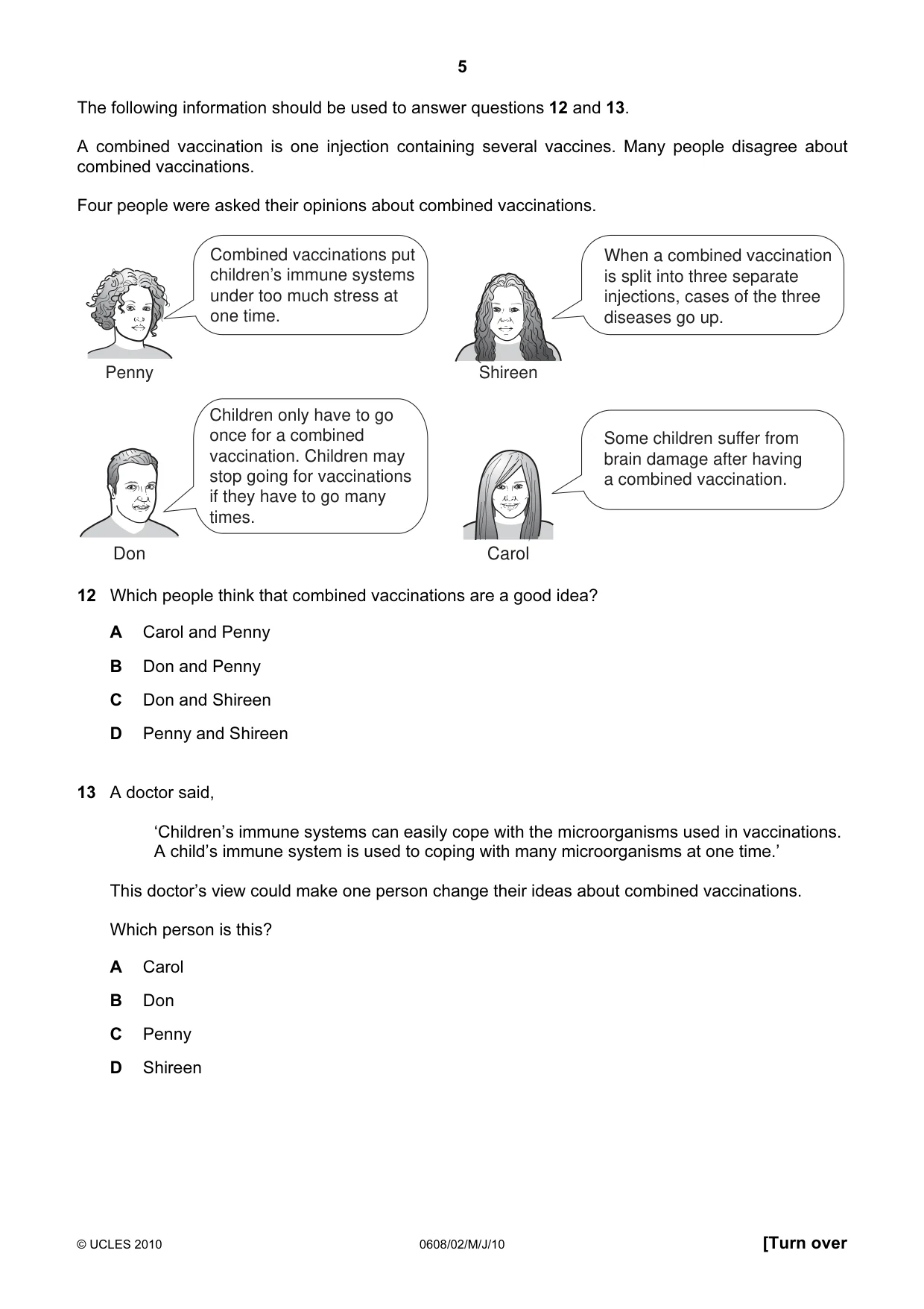 Cambridge IGCSE Twenty-First Century Science 0608 2010 May/June Paper 2 · Variant 1 question paper, page 5 of 16