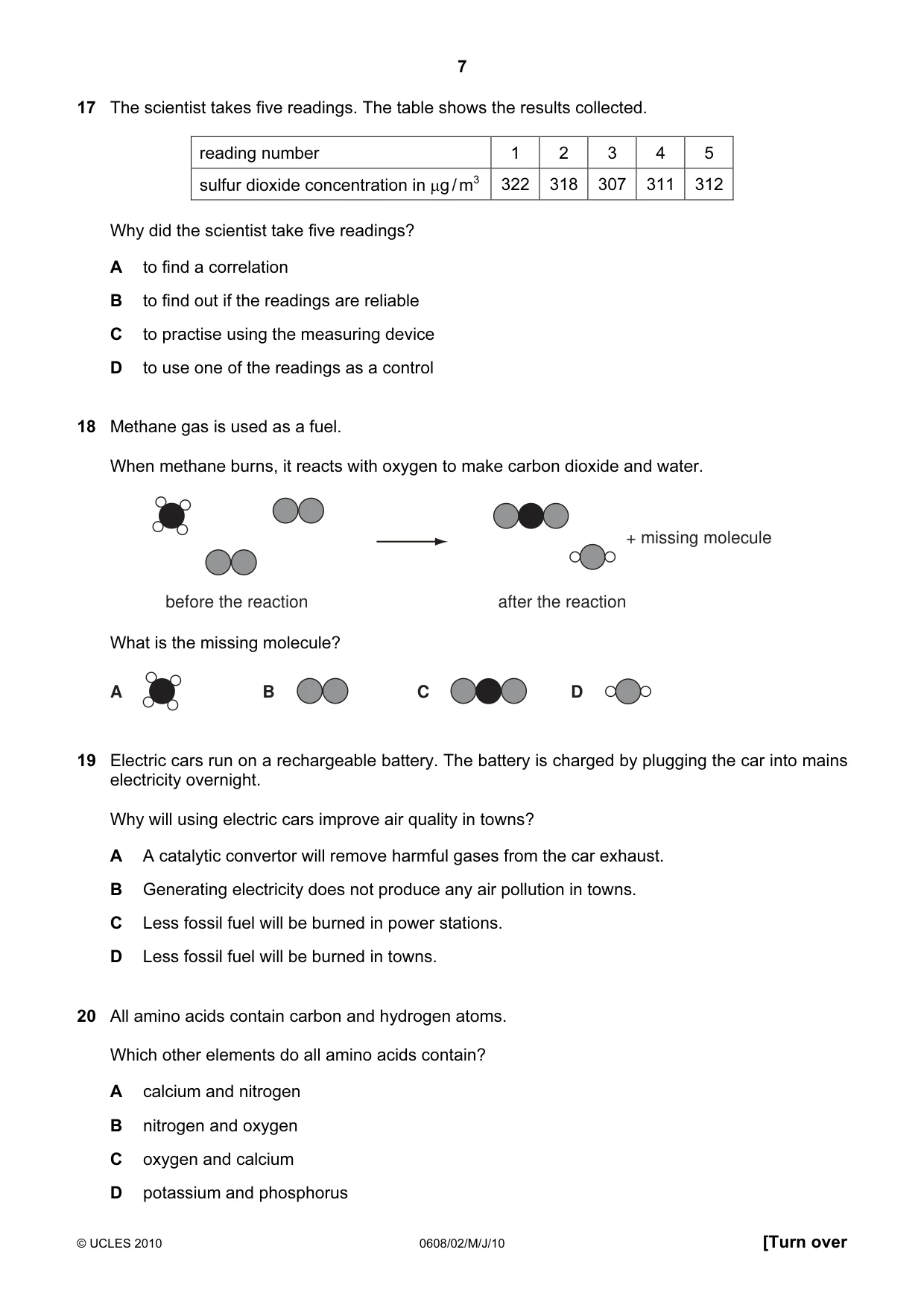 Cambridge IGCSE Twenty-First Century Science 0608 2010 May/June Paper 2 · Variant 1 question paper, page 7 of 16