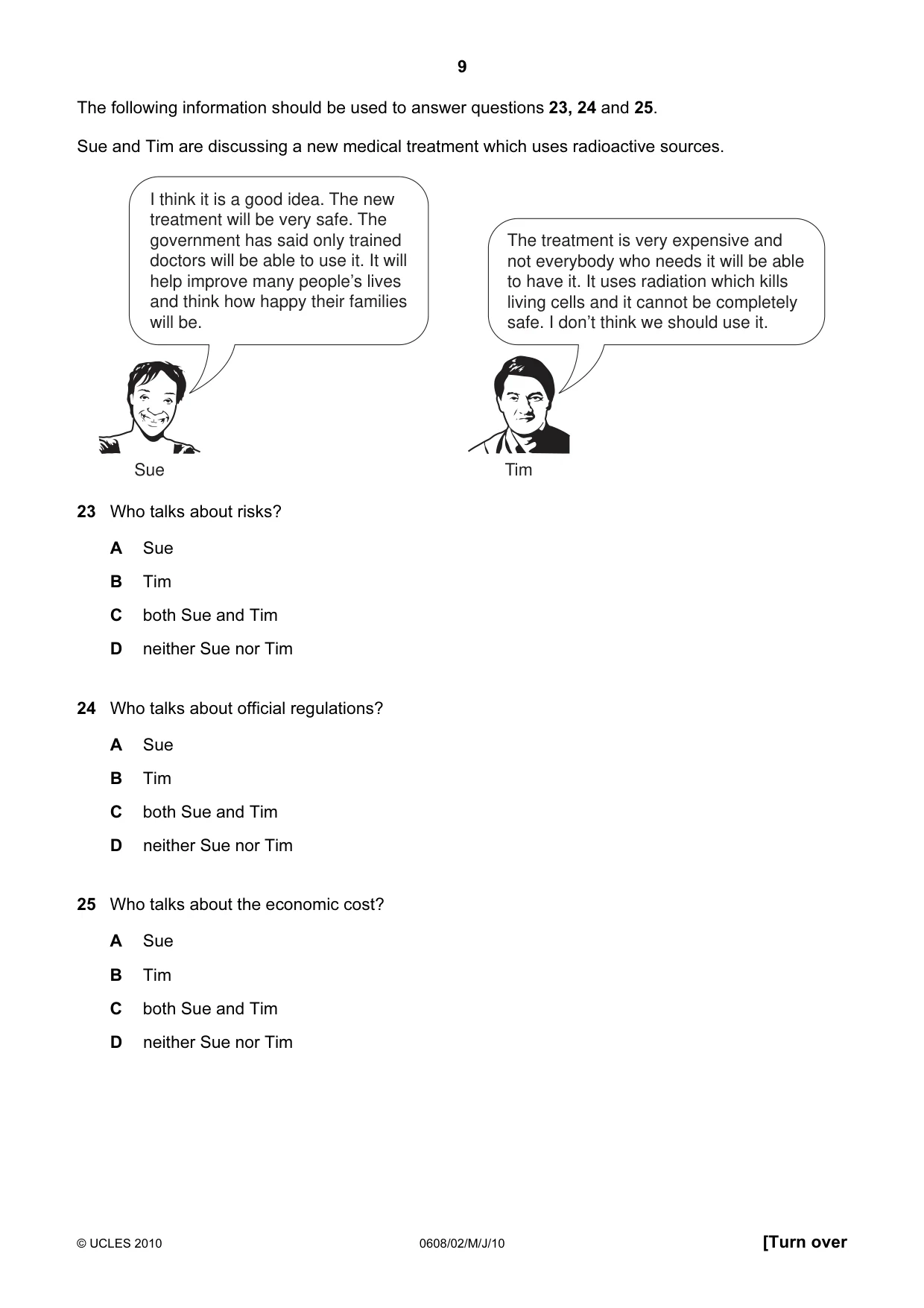 Cambridge IGCSE Twenty-First Century Science 0608 2010 May/June Paper 2 · Variant 1 question paper, page 9 of 16