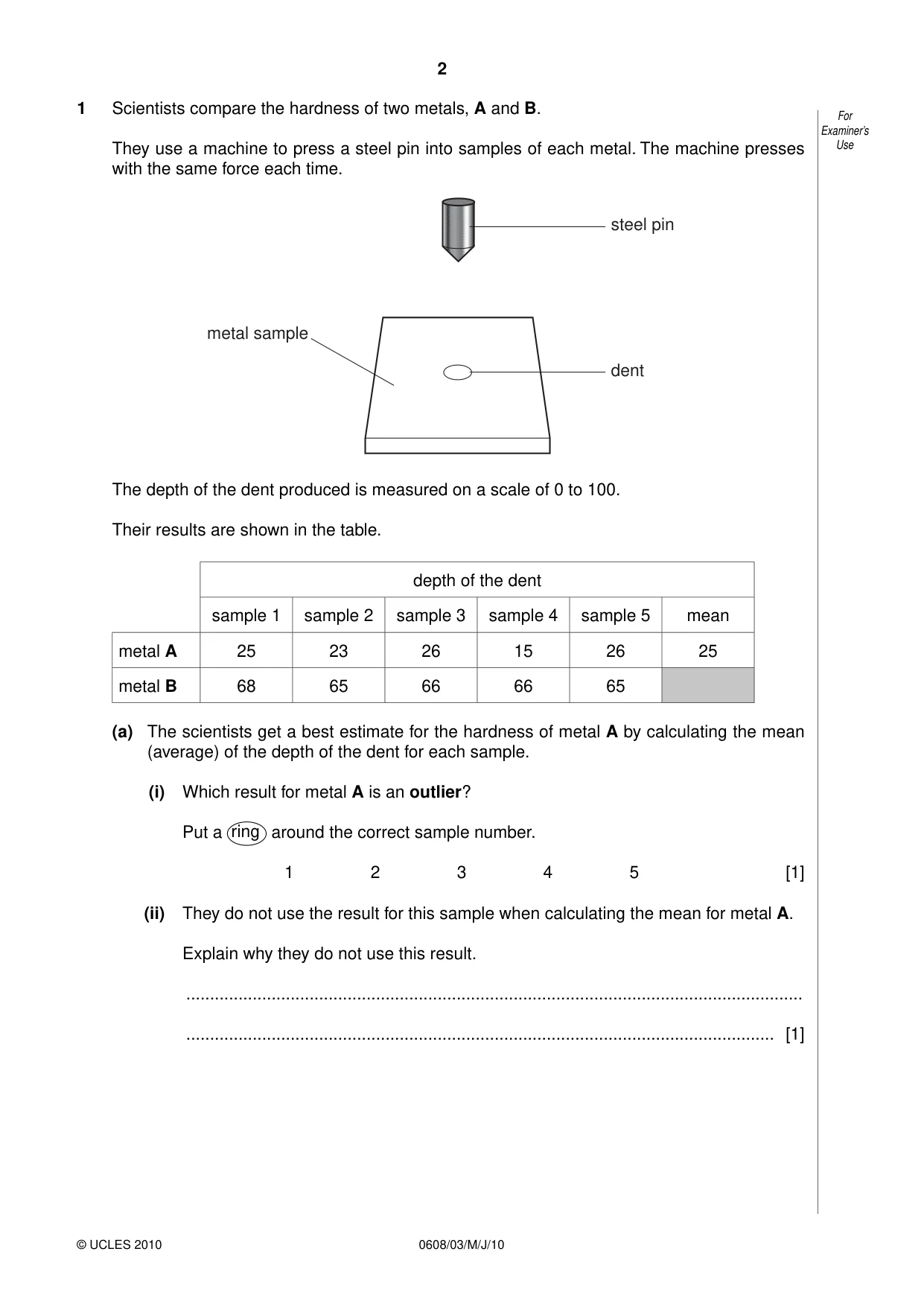 Cambridge IGCSE Twenty-First Century Science 0608 2010 May/June Paper 3 · Variant 1 question paper, page 2 of 16
