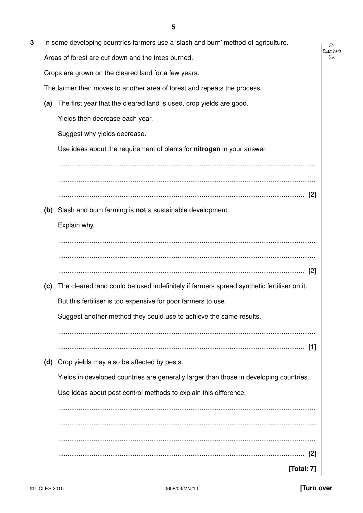 Cambridge IGCSE Twenty-First Century Science 0608 2010 May/June Paper 3 · Variant 1 question paper, page 5 of 16