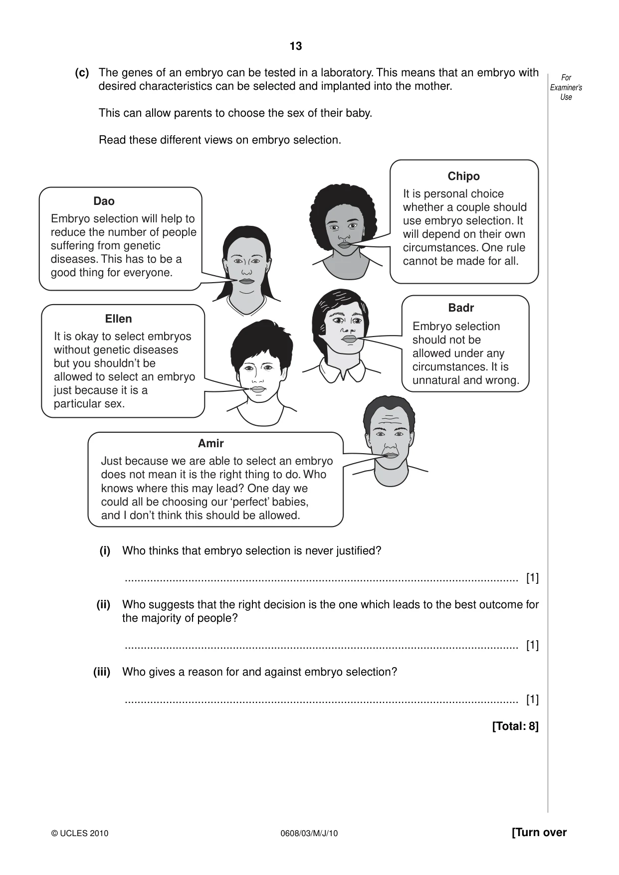 Cambridge IGCSE Twenty-First Century Science 0608 2010 May/June Paper 3 · Variant 1 question paper, page 13 of 16