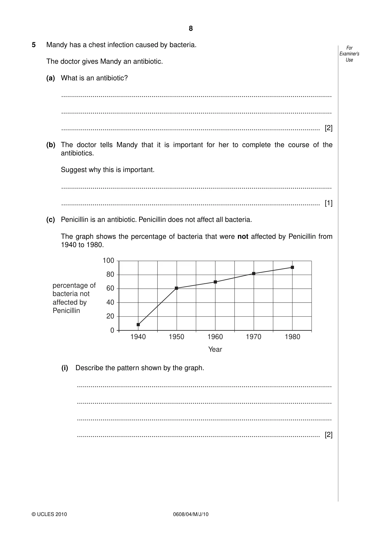 Cambridge IGCSE Twenty-First Century Science 0608 2010 May/June Paper 4 · Variant 1 question paper, page 8 of 16