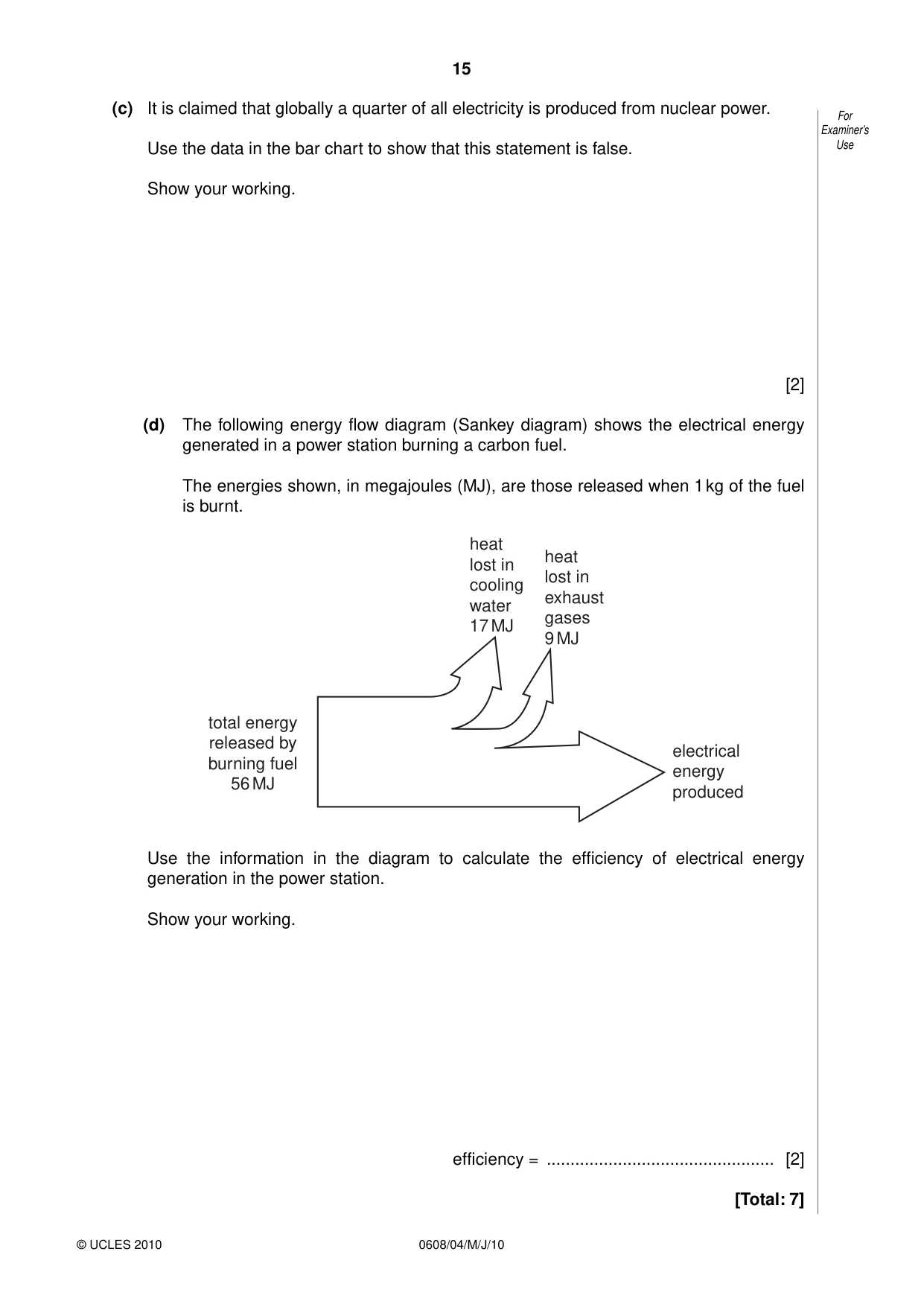 Cambridge IGCSE Twenty-First Century Science 0608 2010 May/June Paper 4 · Variant 1 question paper, page 15 of 16