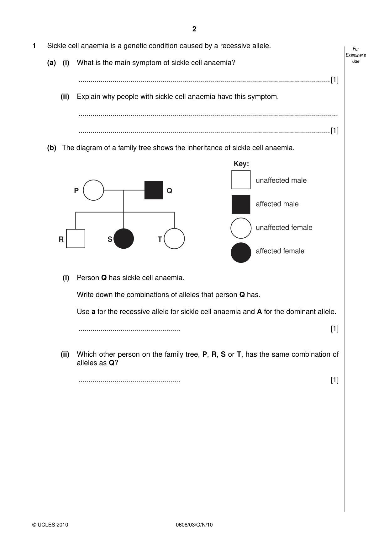 Cambridge IGCSE Twenty-First Century Science 0608 2010 Oct/Nov Paper 3 · Variant 1 question paper, page 2 of 16