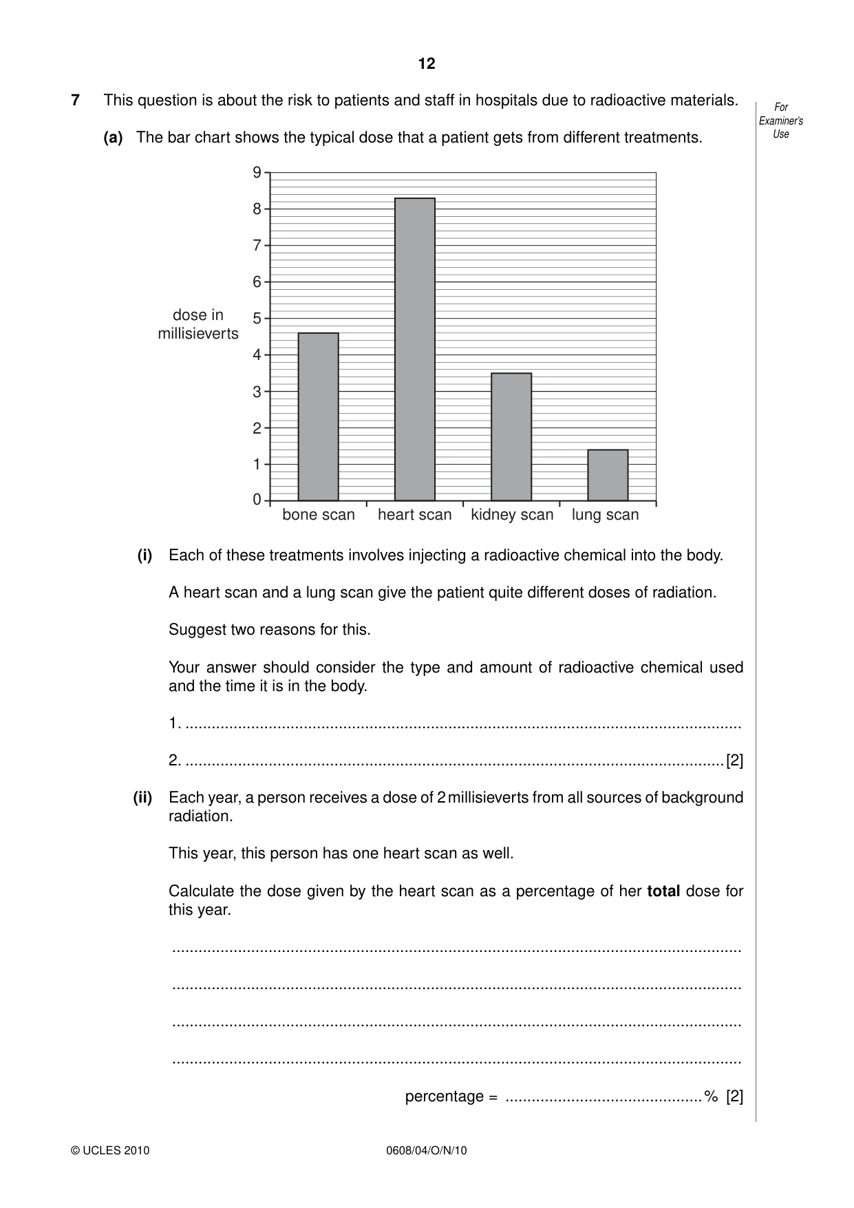 Cambridge IGCSE Twenty-First Century Science 0608 2010 Oct/Nov Paper 4 · Variant 1 question paper, page 12 of 16