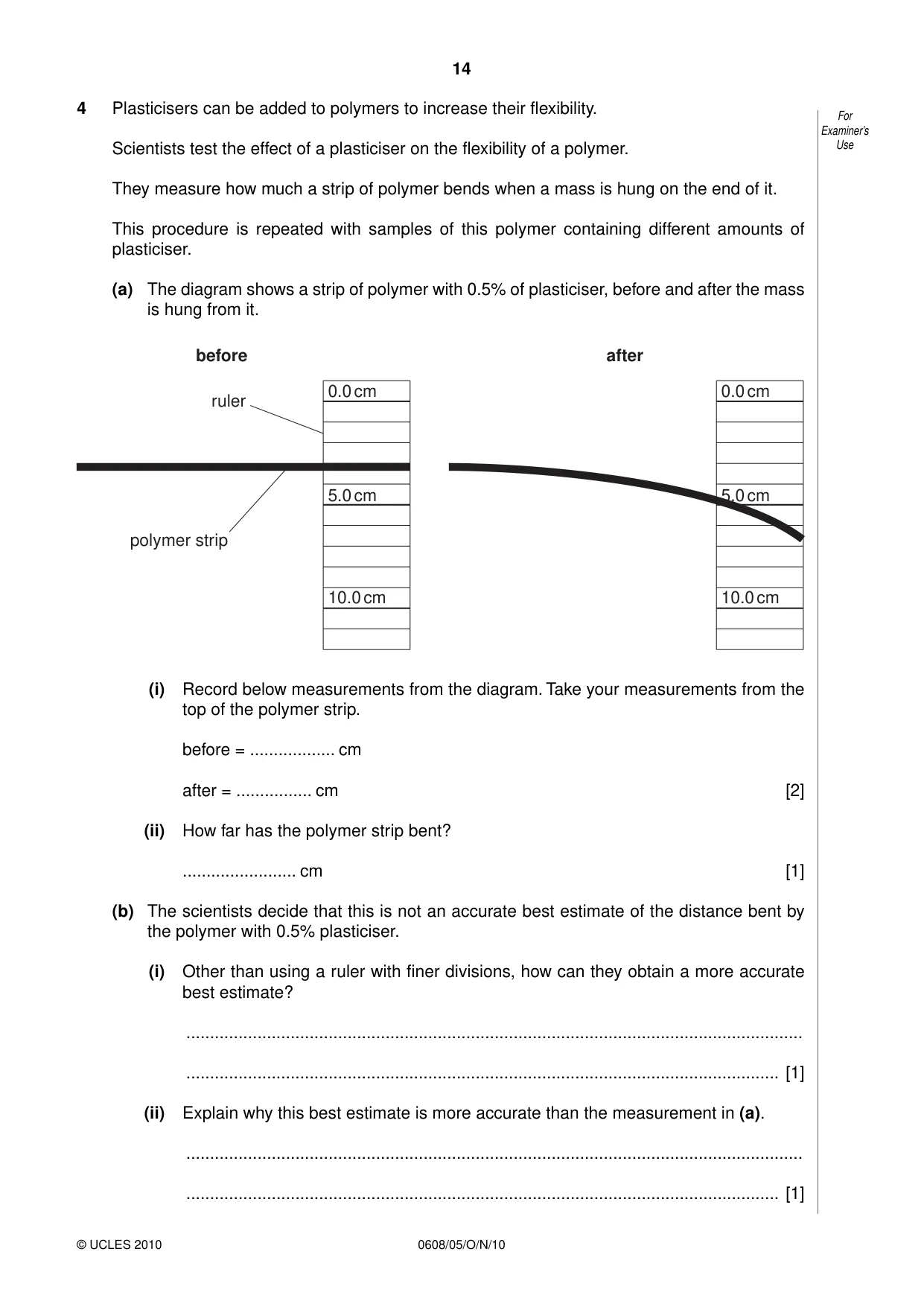 Cambridge IGCSE Twenty-First Century Science 0608 2010 Oct/Nov Paper 5 · Variant 1 question paper, page 14 of 16