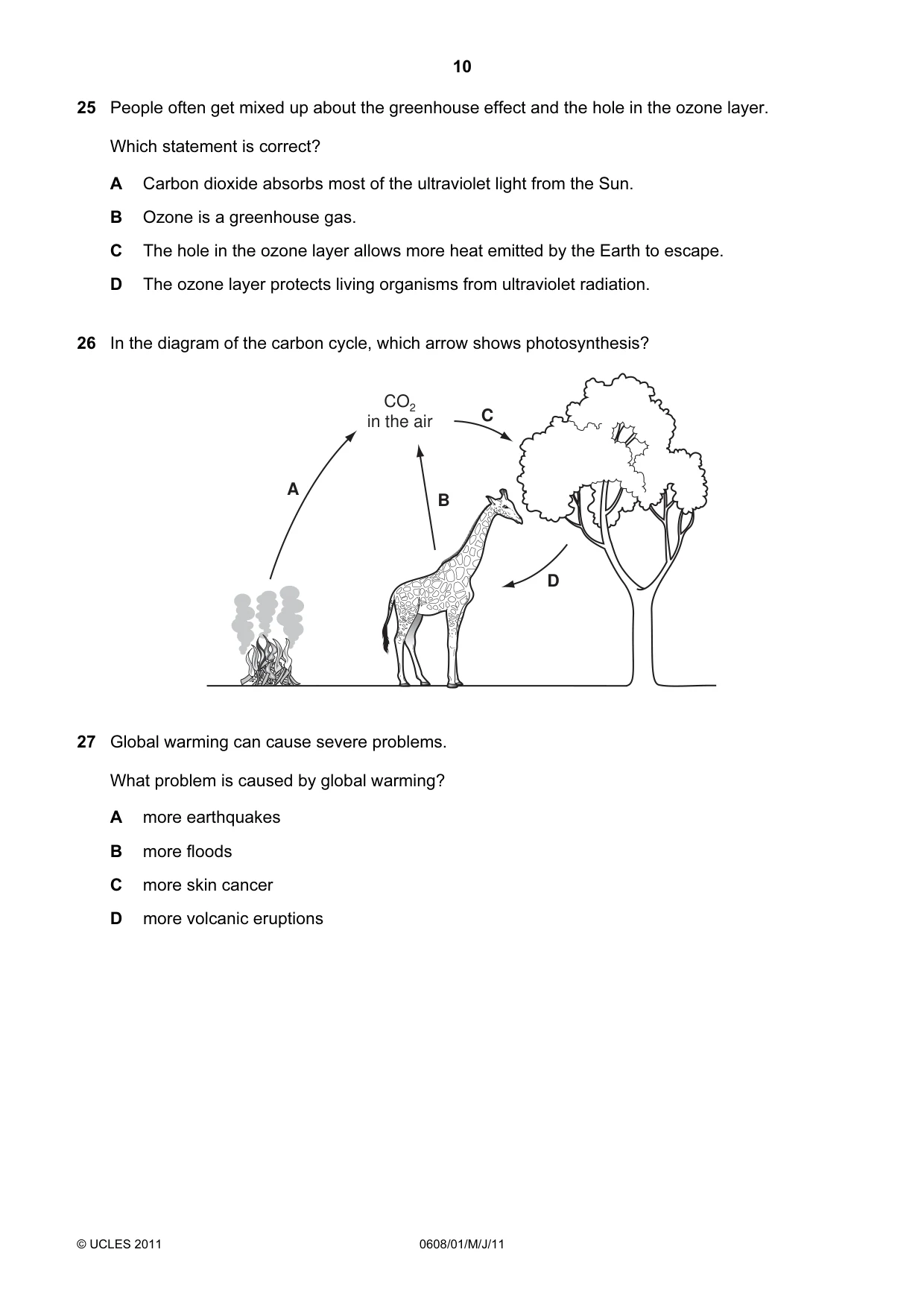 Cambridge IGCSE Twenty-First Century Science 0608 2011 May/June Paper 1 · Variant 1 question paper, page 10 of 16