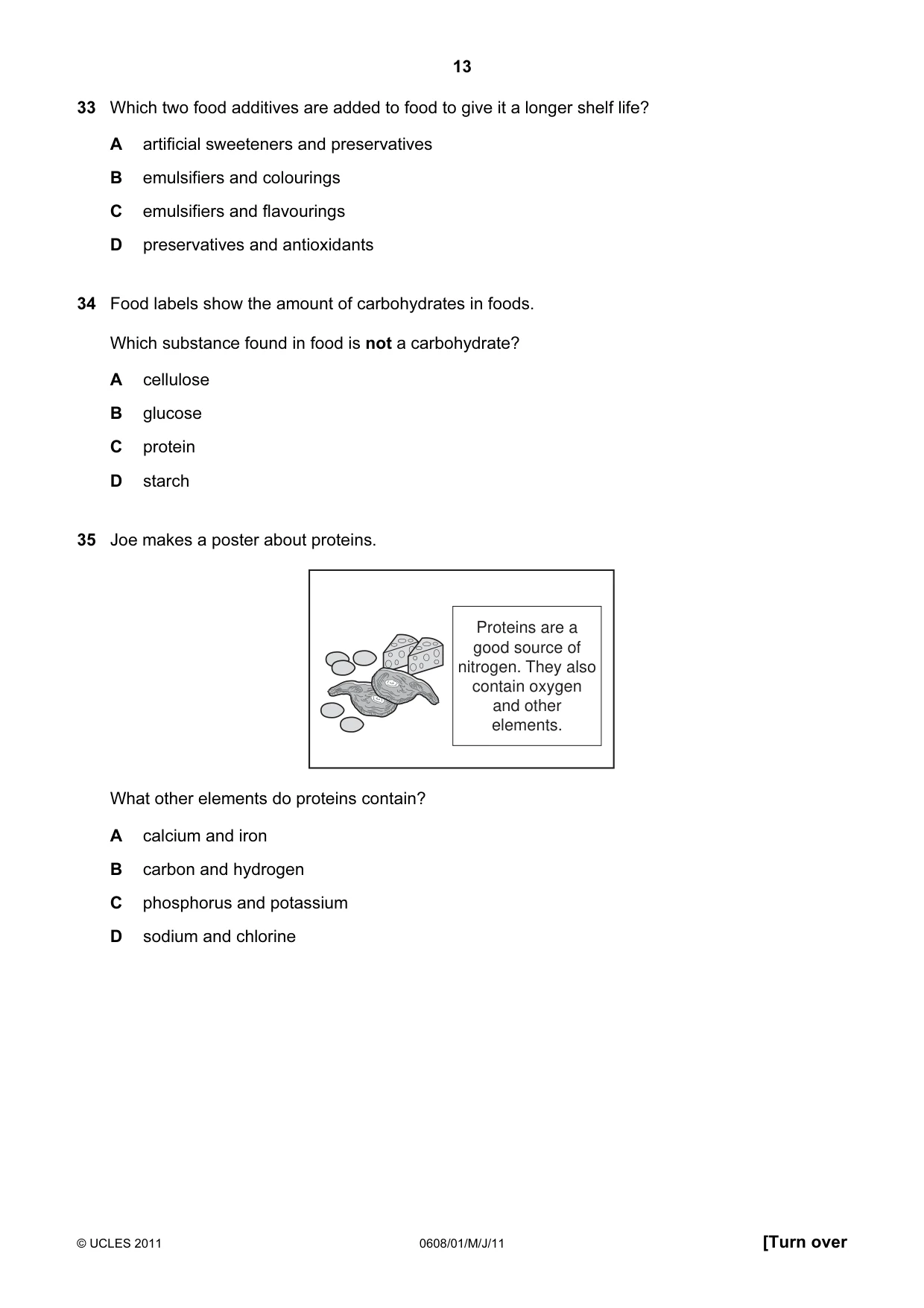 Cambridge IGCSE Twenty-First Century Science 0608 2011 May/June Paper 1 · Variant 1 question paper, page 13 of 16