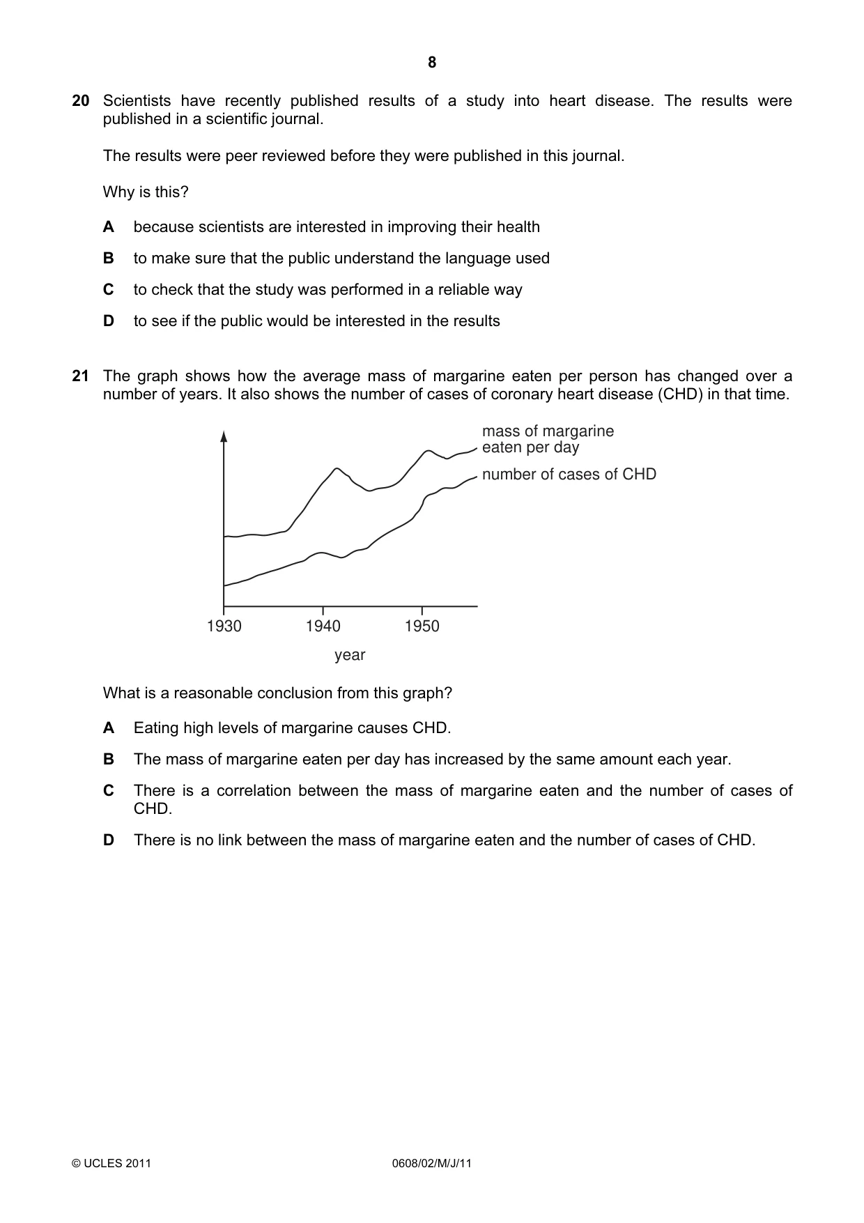 Cambridge IGCSE Twenty-First Century Science 0608 2011 May/June Paper 2 · Variant 1 question paper, page 8 of 16