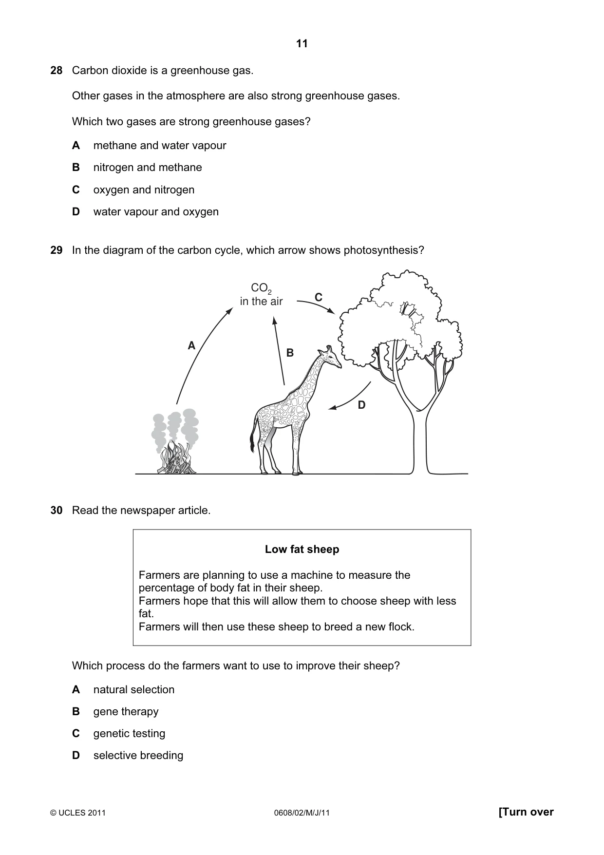 Cambridge IGCSE Twenty-First Century Science 0608 2011 May/June Paper 2 · Variant 1 question paper, page 11 of 16
