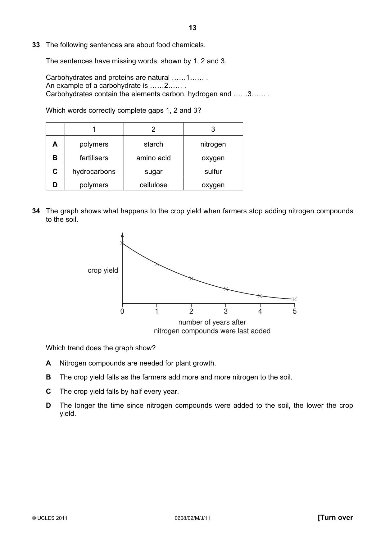 Cambridge IGCSE Twenty-First Century Science 0608 2011 May/June Paper 2 · Variant 1 question paper, page 13 of 16