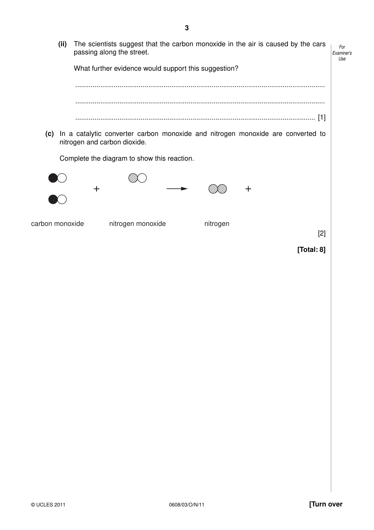 Cambridge IGCSE Twenty-First Century Science 0608 2011 May/June Paper 3 · Variant 1 question paper, page 3 of 16