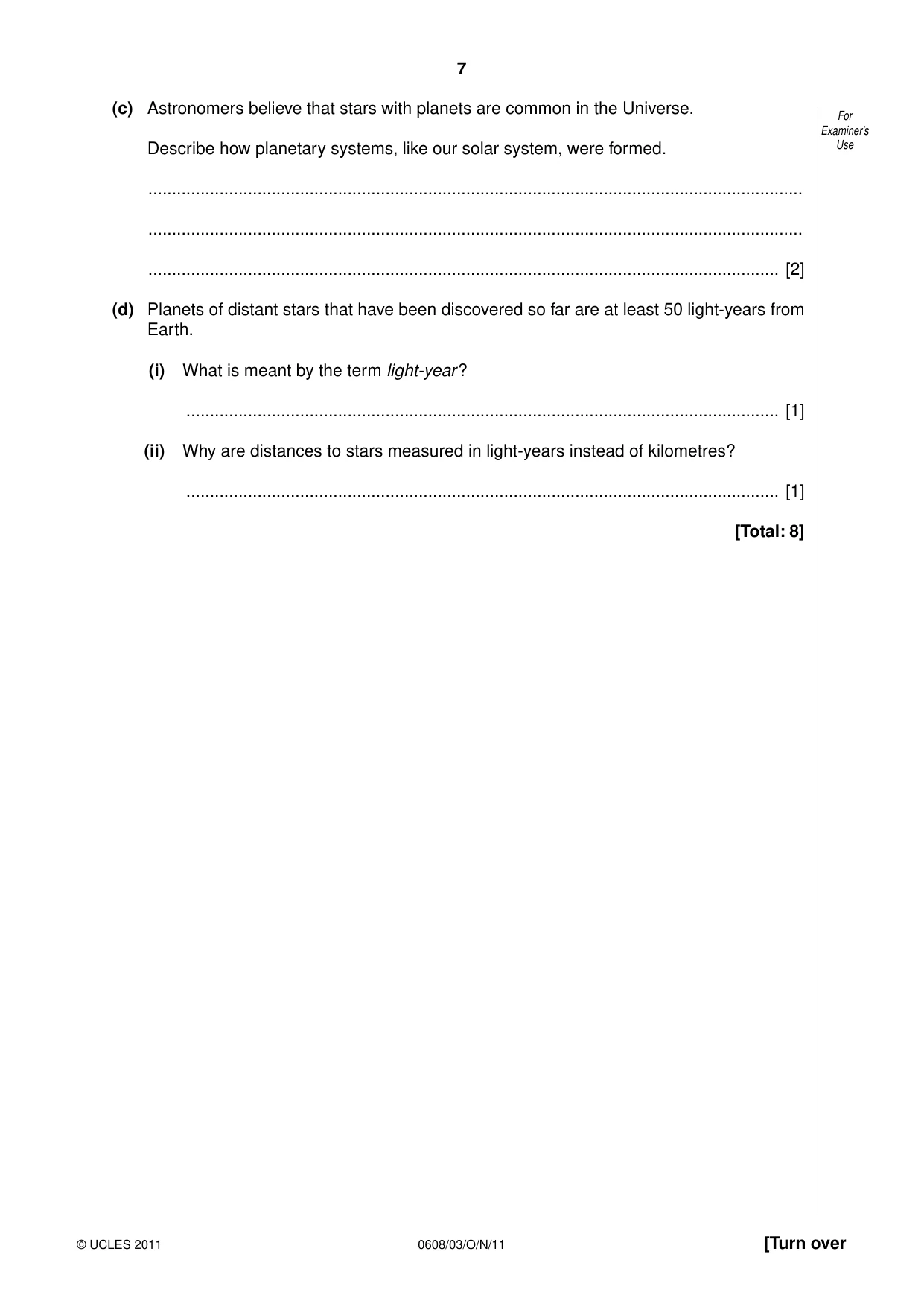 Cambridge IGCSE Twenty-First Century Science 0608 2011 May/June Paper 3 · Variant 1 question paper, page 7 of 16