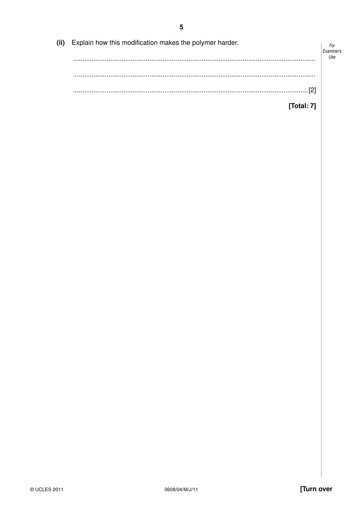 Cambridge IGCSE Twenty-First Century Science 0608 2011 May/June Paper 4 · Variant 1 question paper, page 5 of 16